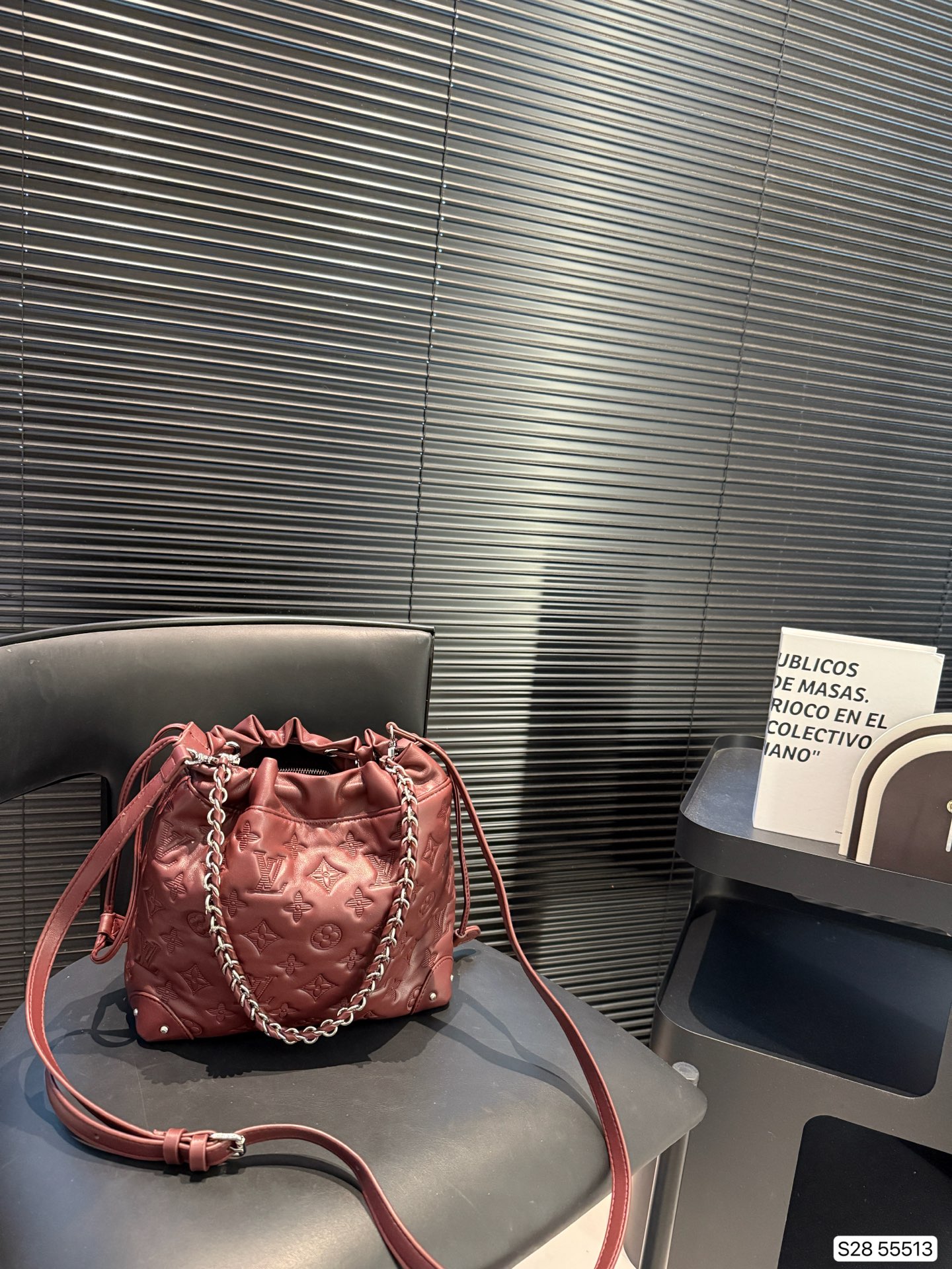 LV embossed bucket bag