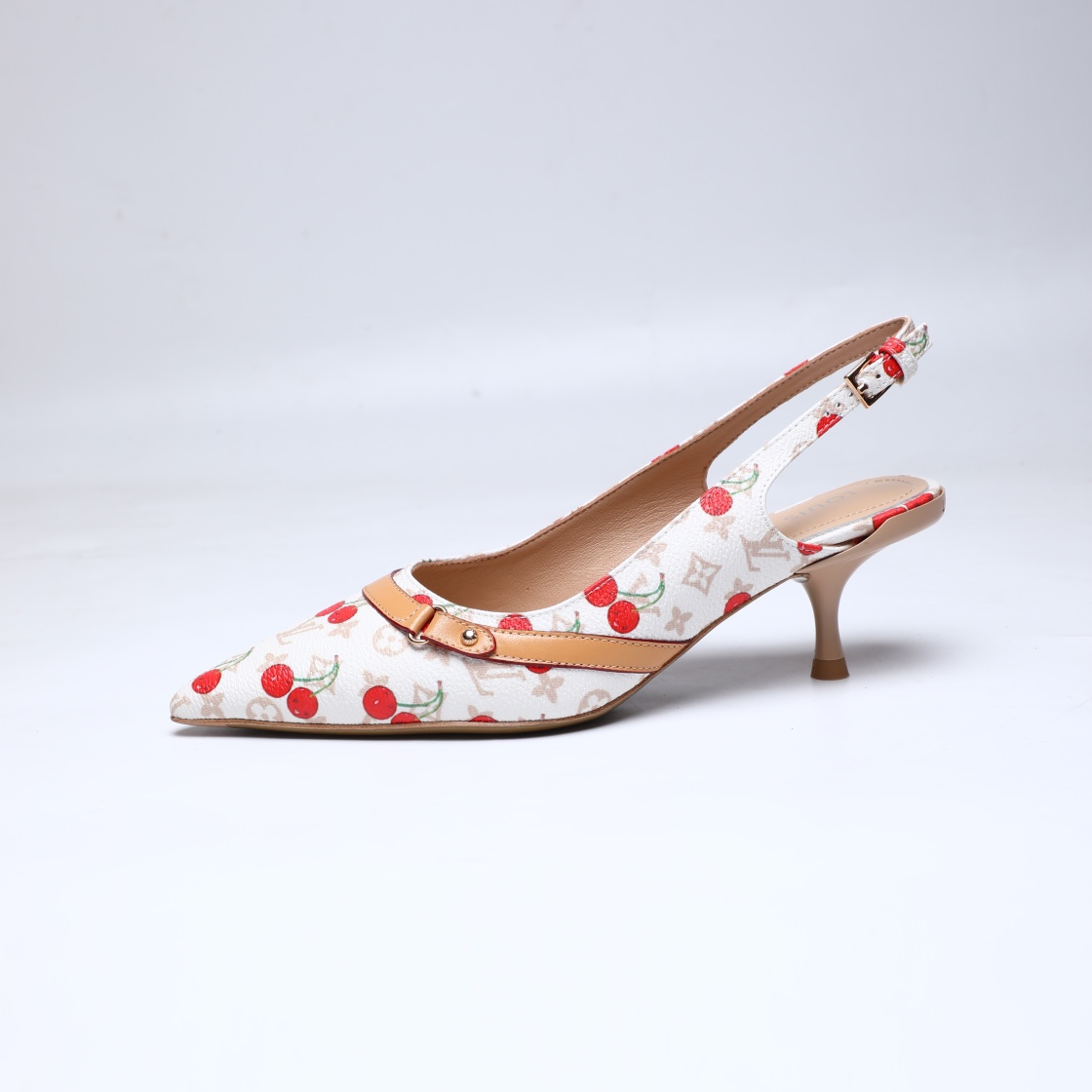 LV cherry pointed-toe high heels