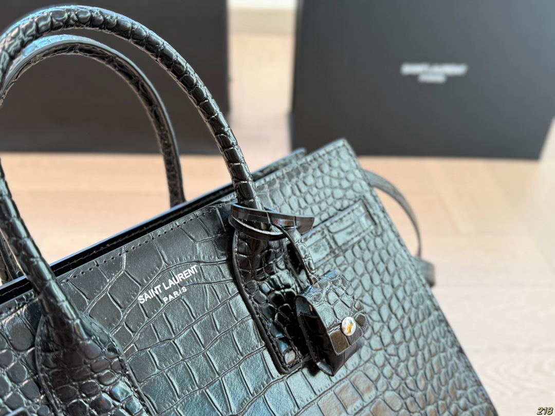 YSL crocodile print organ bag