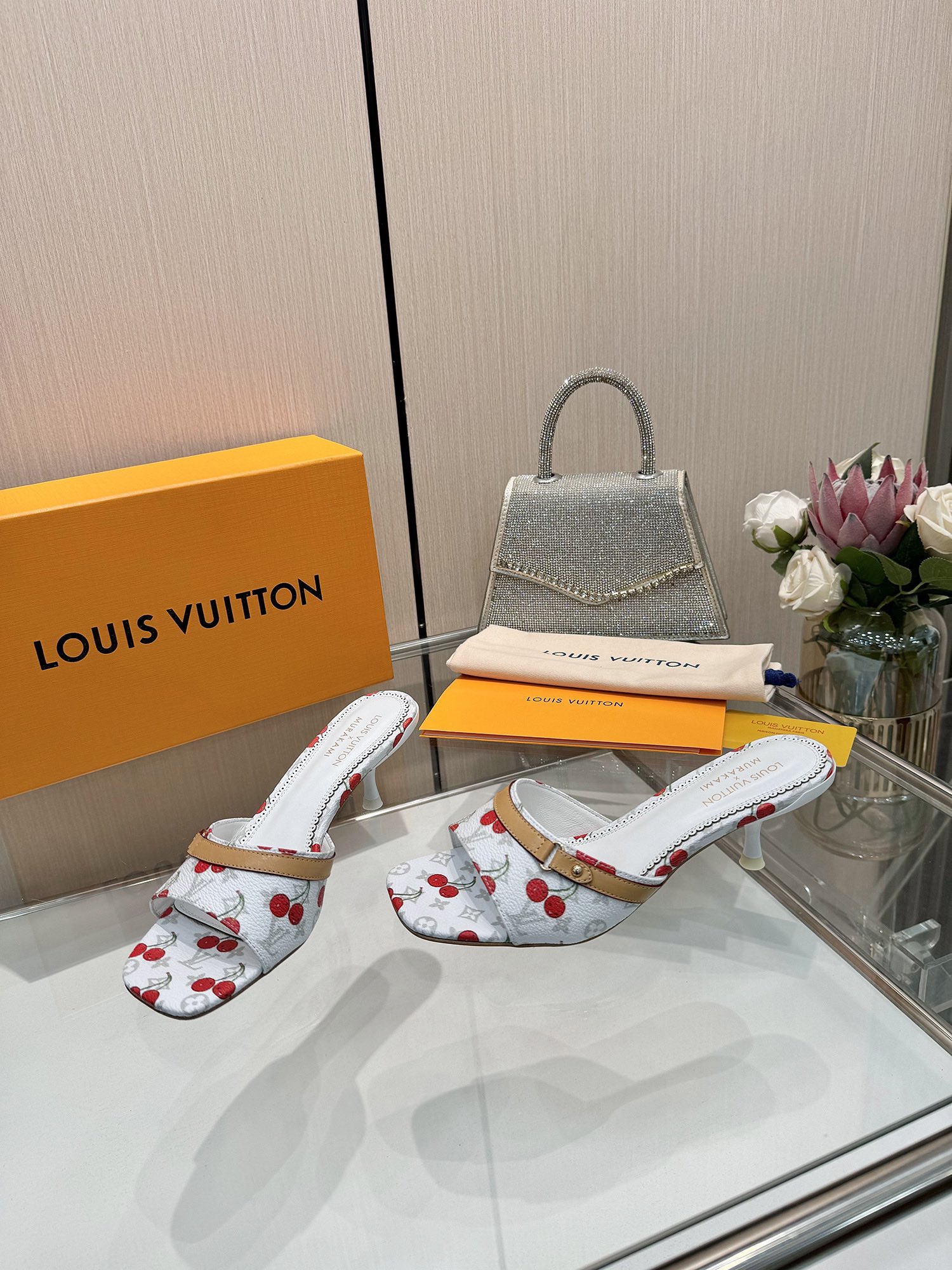 LV cherry high heels