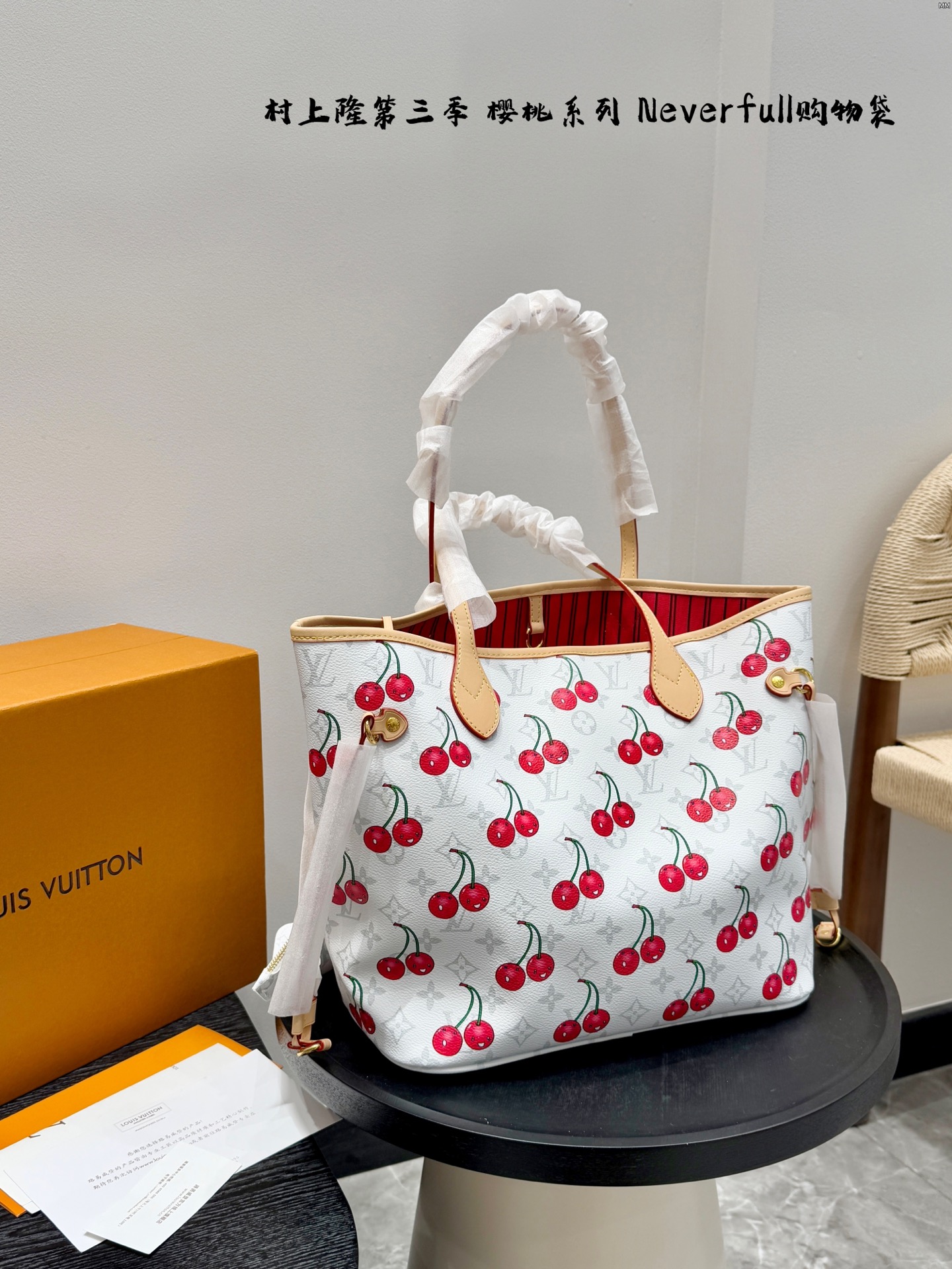 LV Cherry Neverfull shopping bag