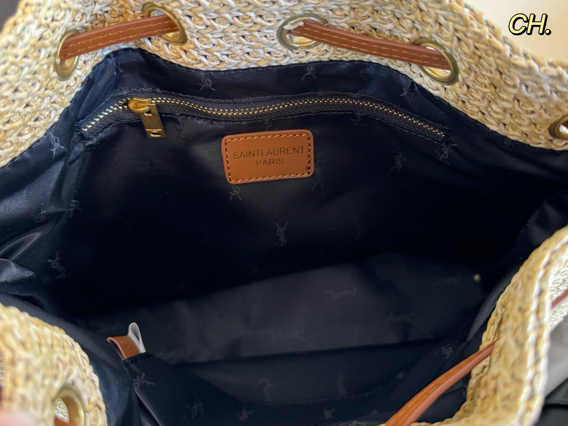 YSL straw woven summer mother's armpit bag