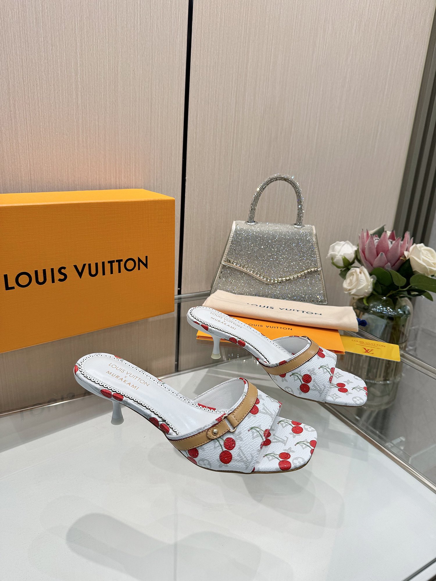 LV cherry high heels