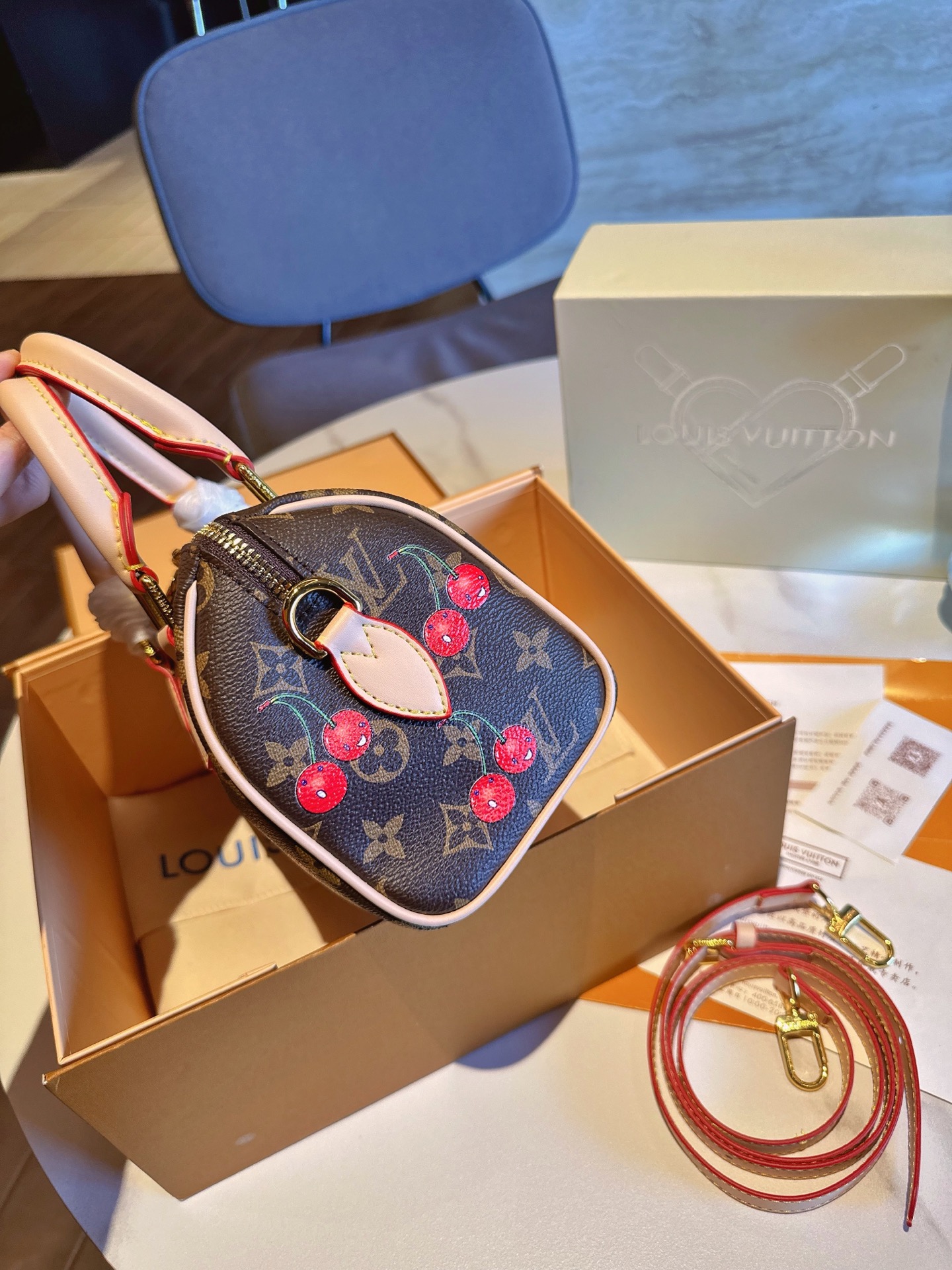 LV speedy20 Cherry pillow bag