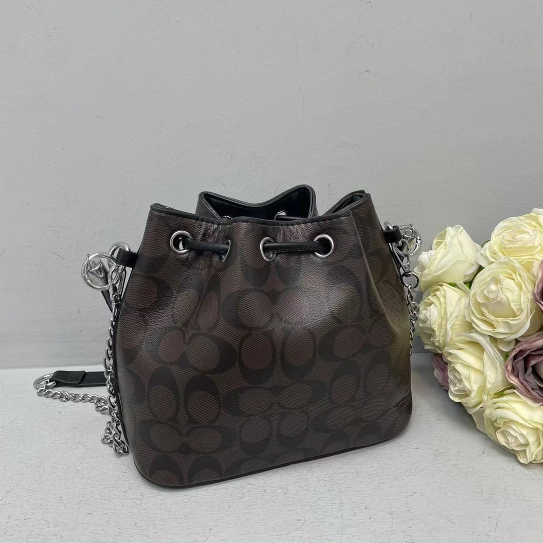 Coach Drawstring Bucket Bag Presbyopia Mini Handle Shoulder Crossbody Bag