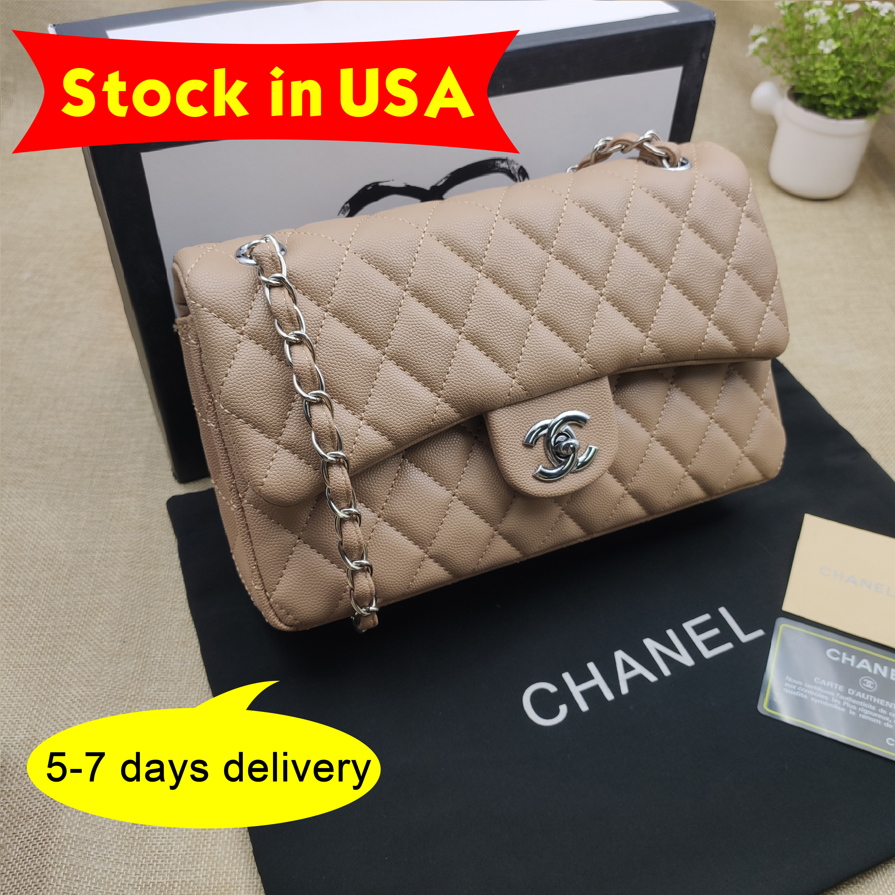 Stock in USA-NEW CHANEL HANDBAGS CHAIN BAG/CROSSBODY BAG