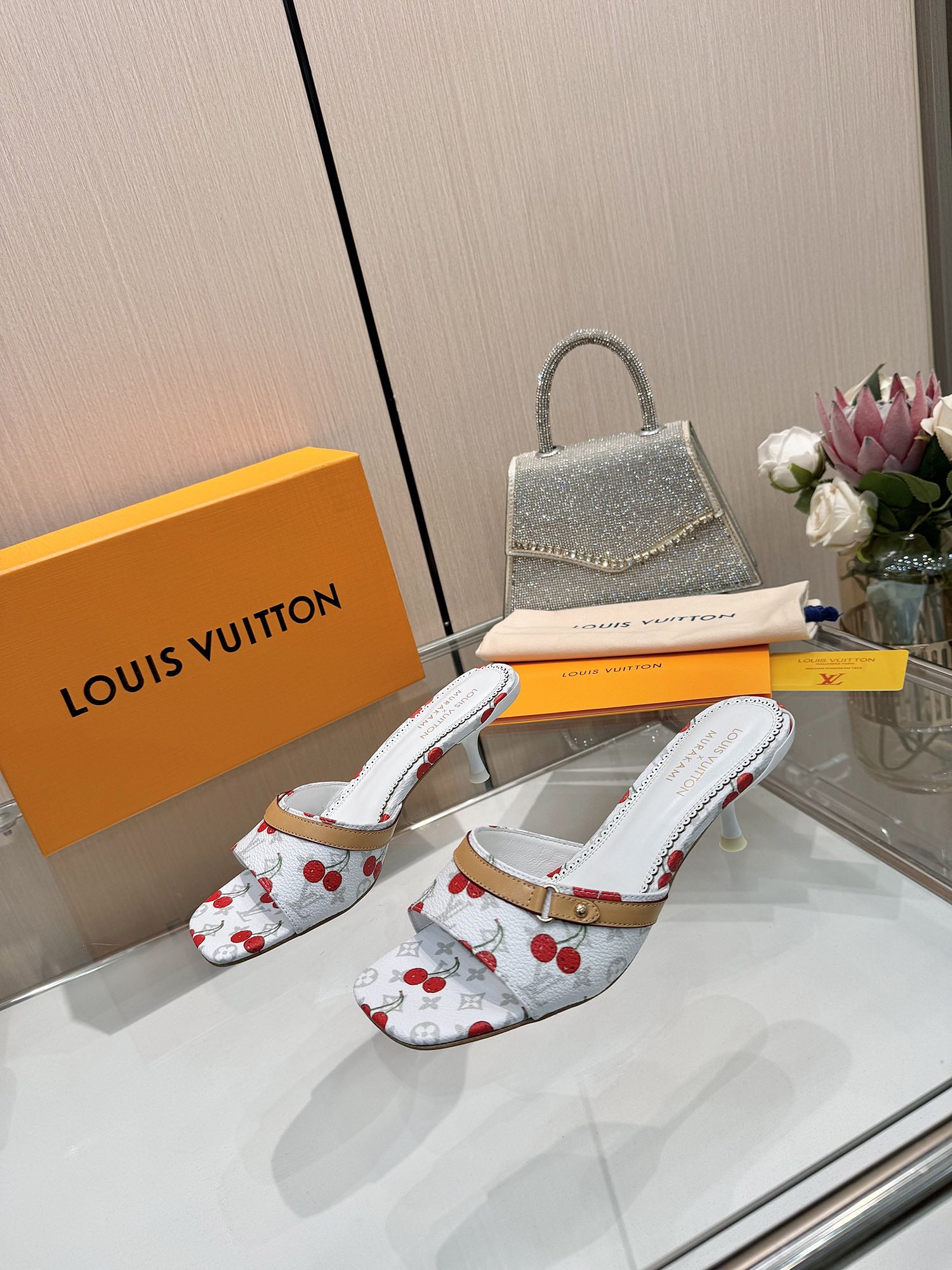 LV cherry high heels