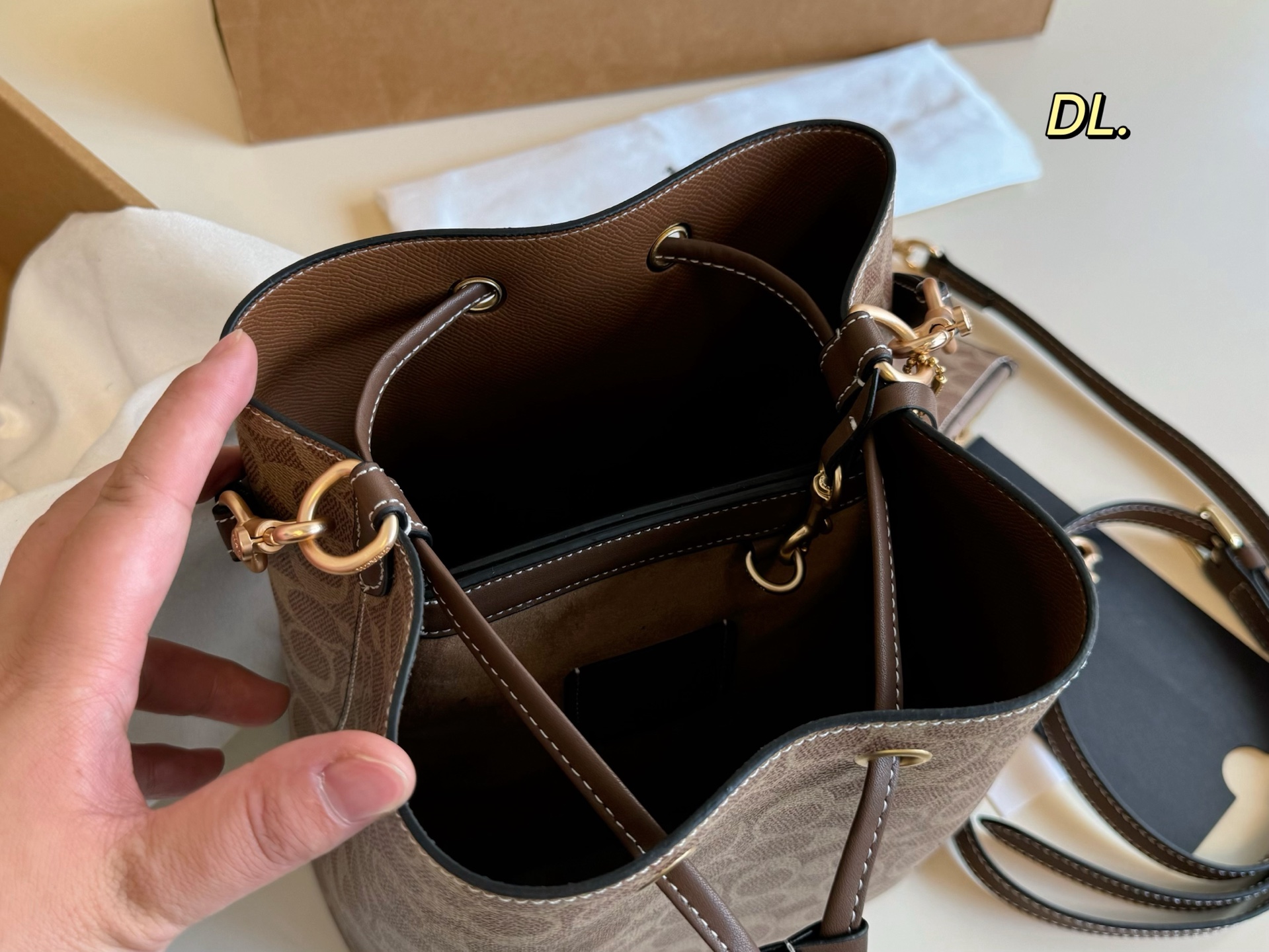 Coach's new Rowan bucket drawstring bag