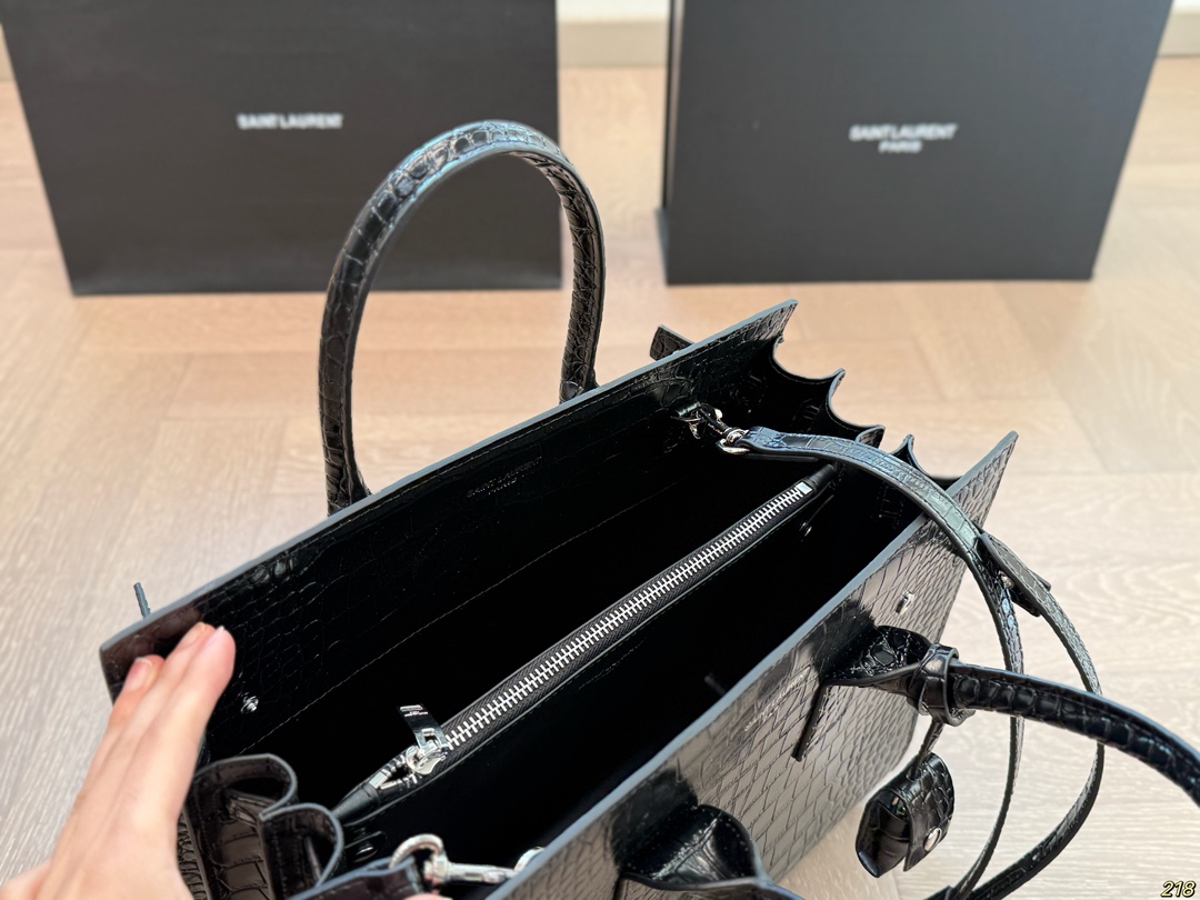 YSL crocodile print organ bag