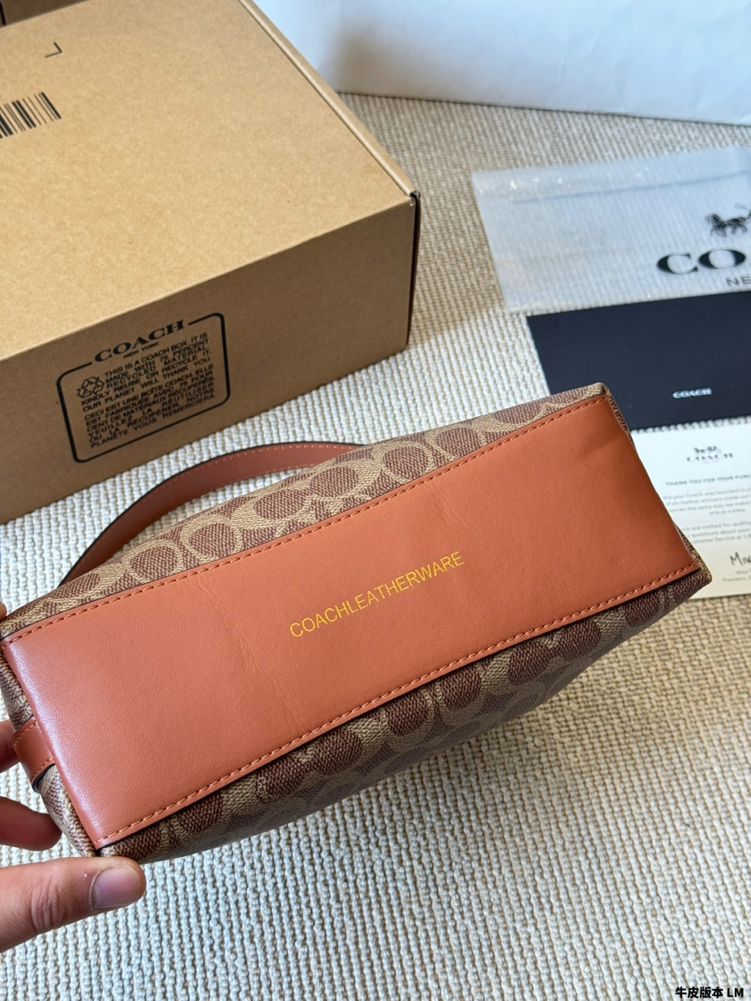 Coach Juliet hobo black waxed leather dumpling bag