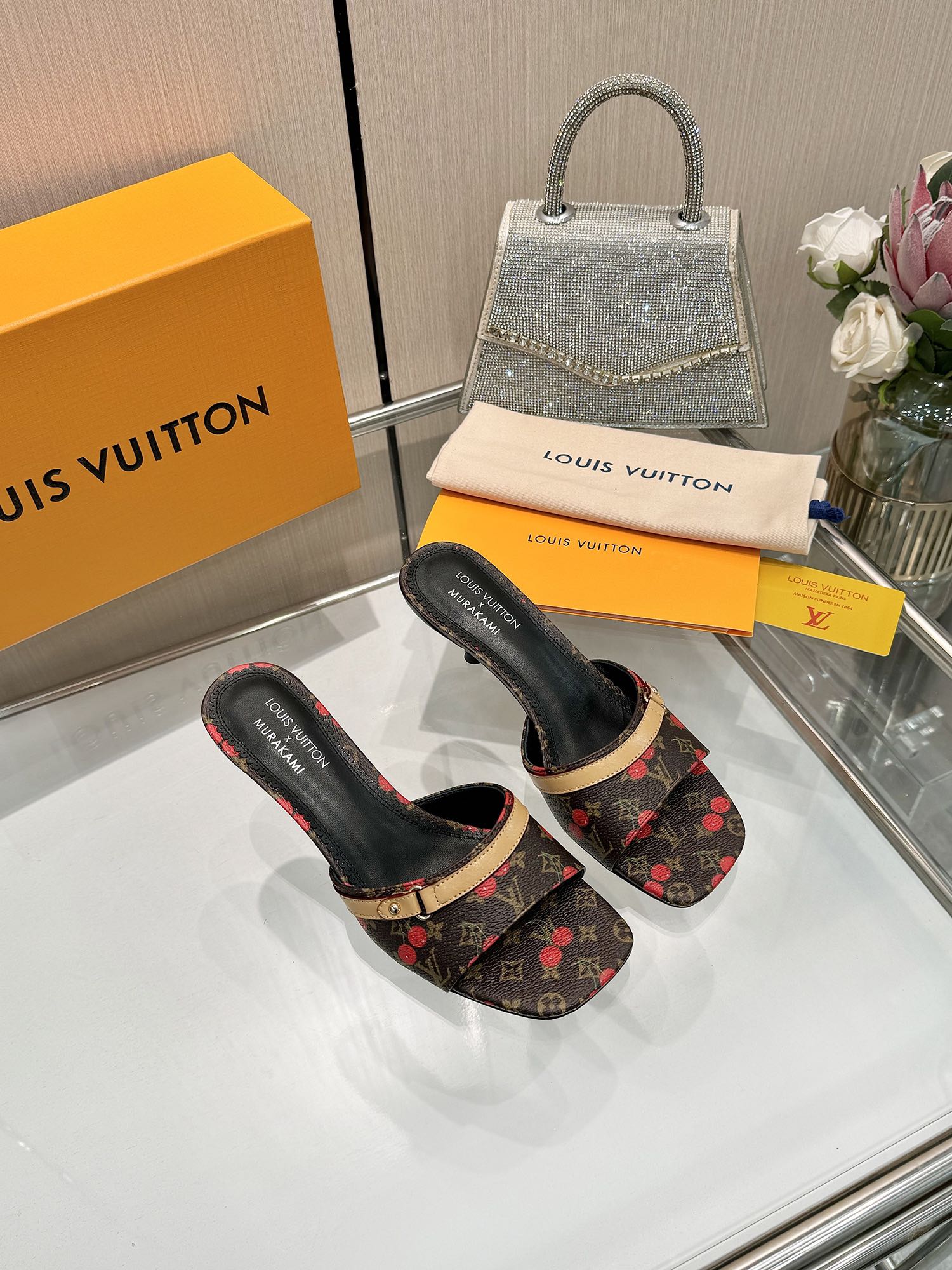 LV cherry high heels