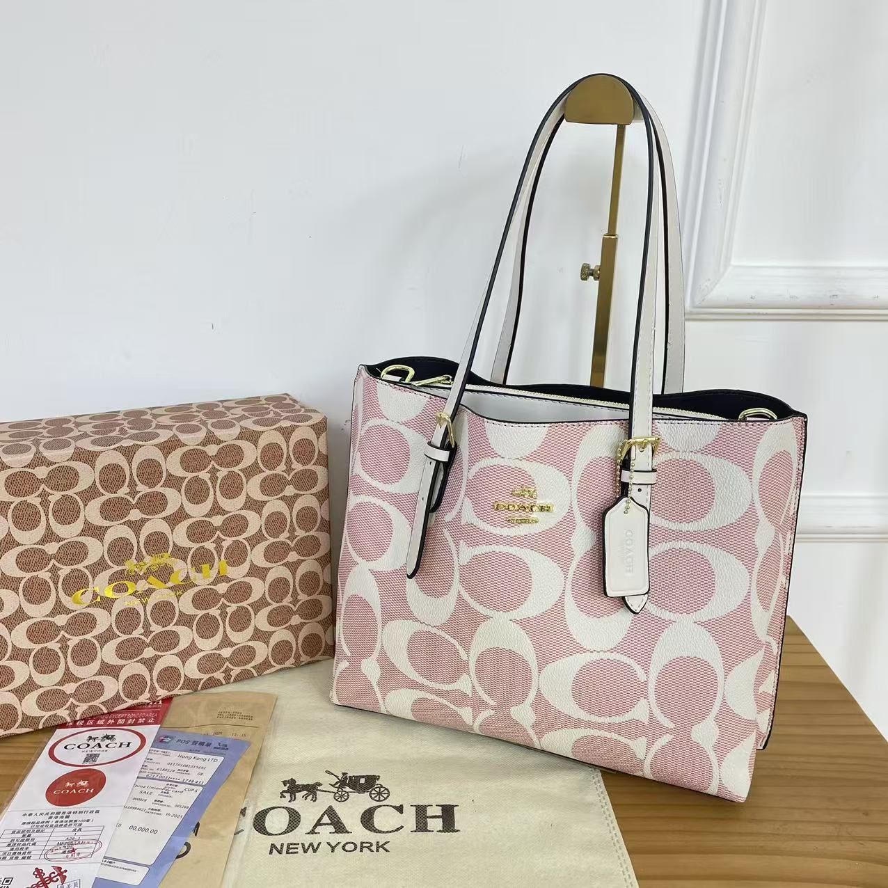 Coach Women's Large Capacity Crossbody Handbag Shoulder Tote Bag Commuter Boston Bag