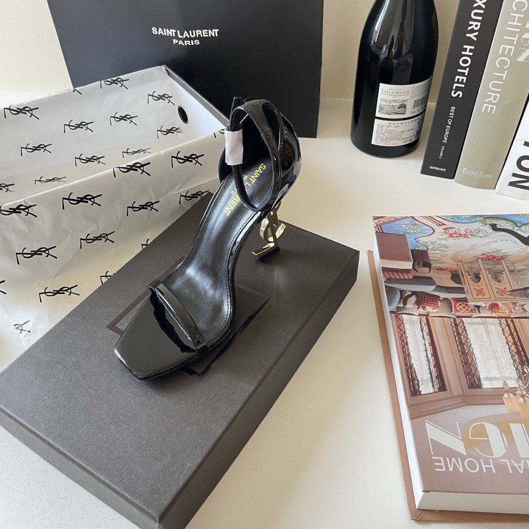 YSL lettering high heels