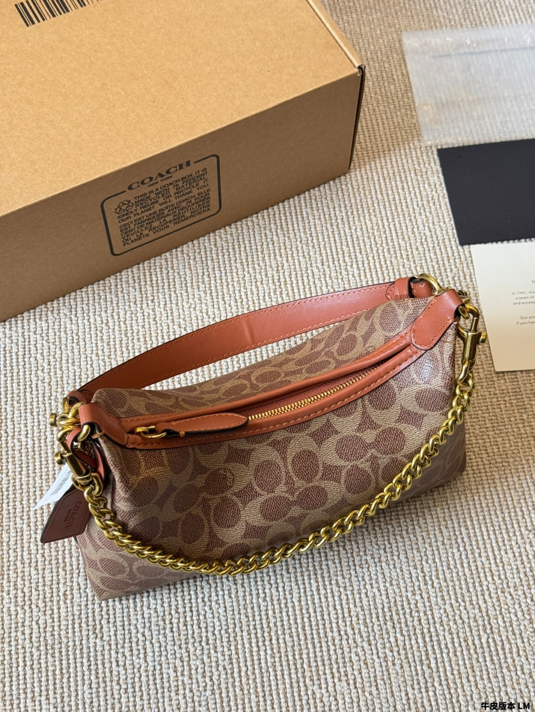 Coach Juliet hobo black waxed leather dumpling bag