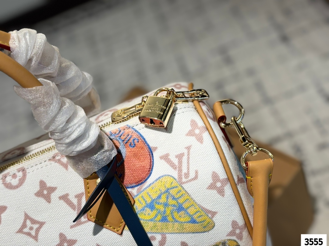 LV Speedy Spring Limited Edition graffiti pillow bag