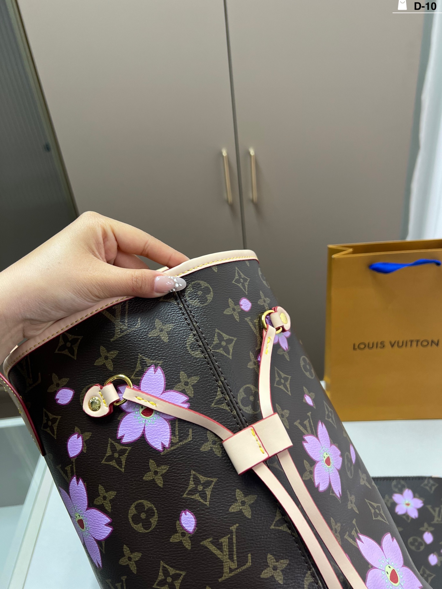 LV Takashi Murakami collaboration Cherry Blossom Tote bag