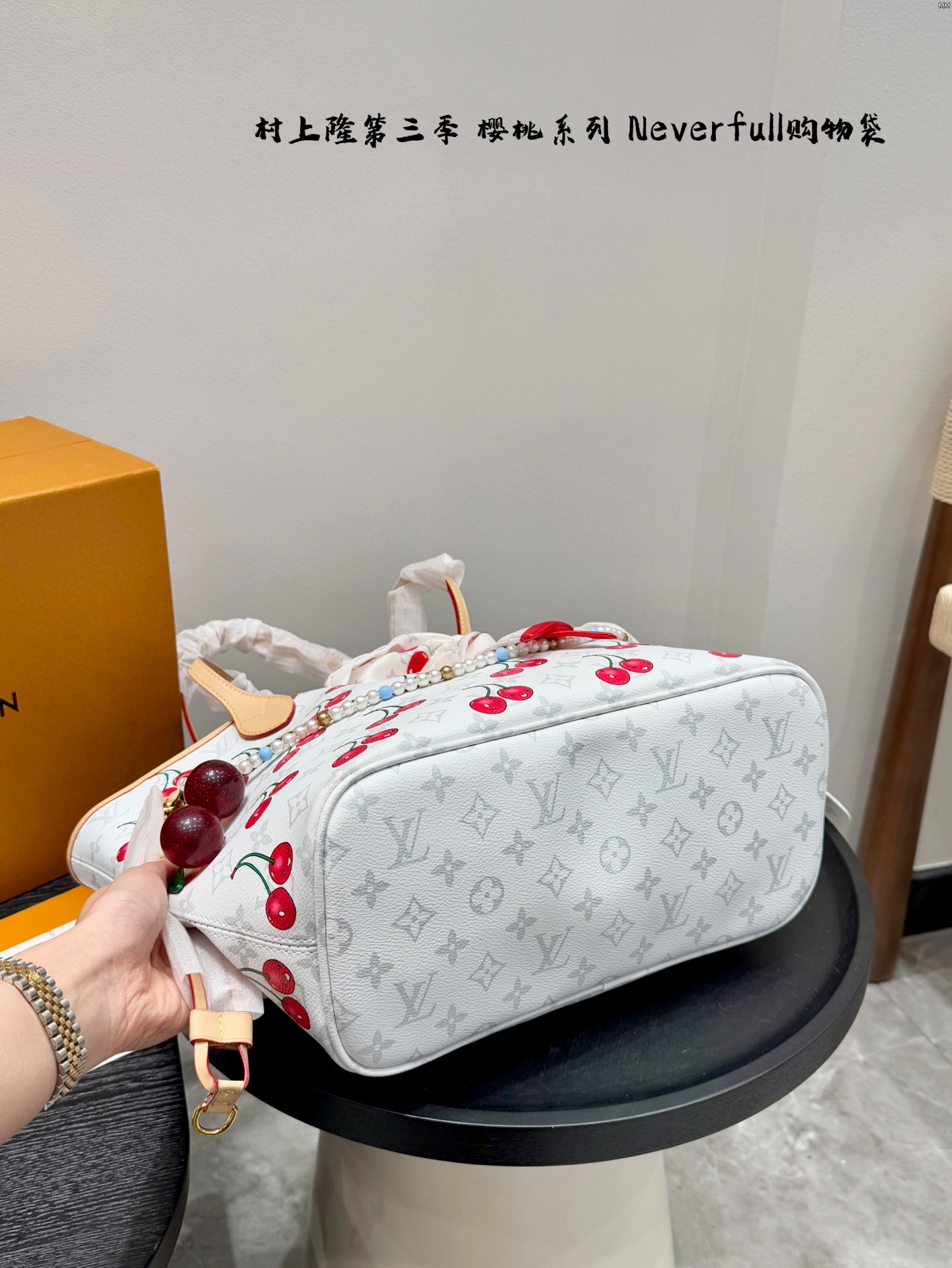 LV Cherry Neverfull shopping bag