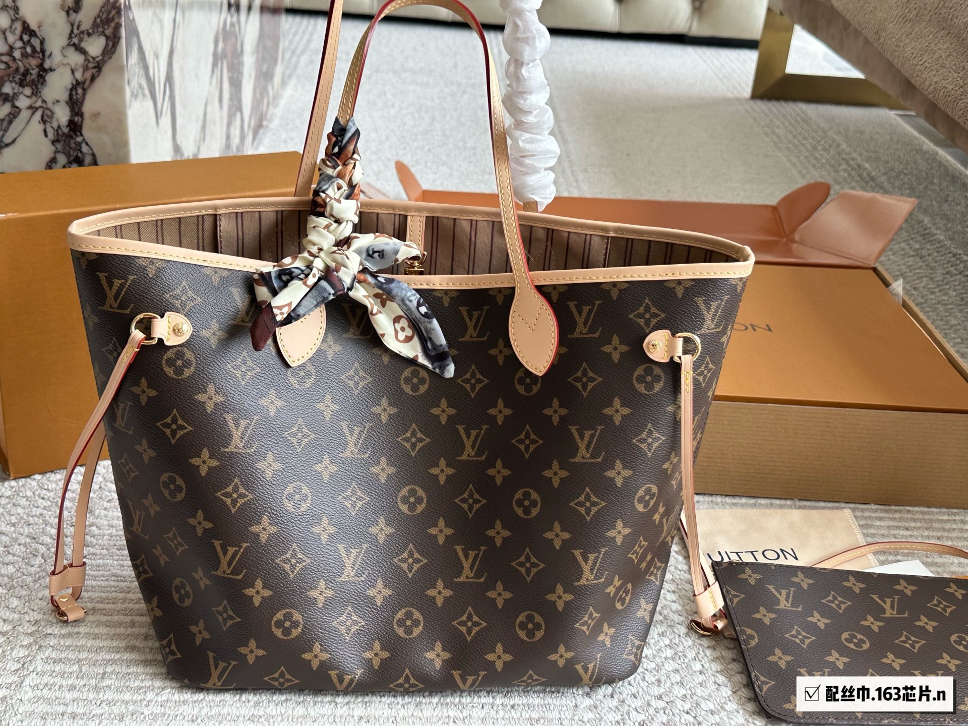 LV neverfull shopping bag high quality