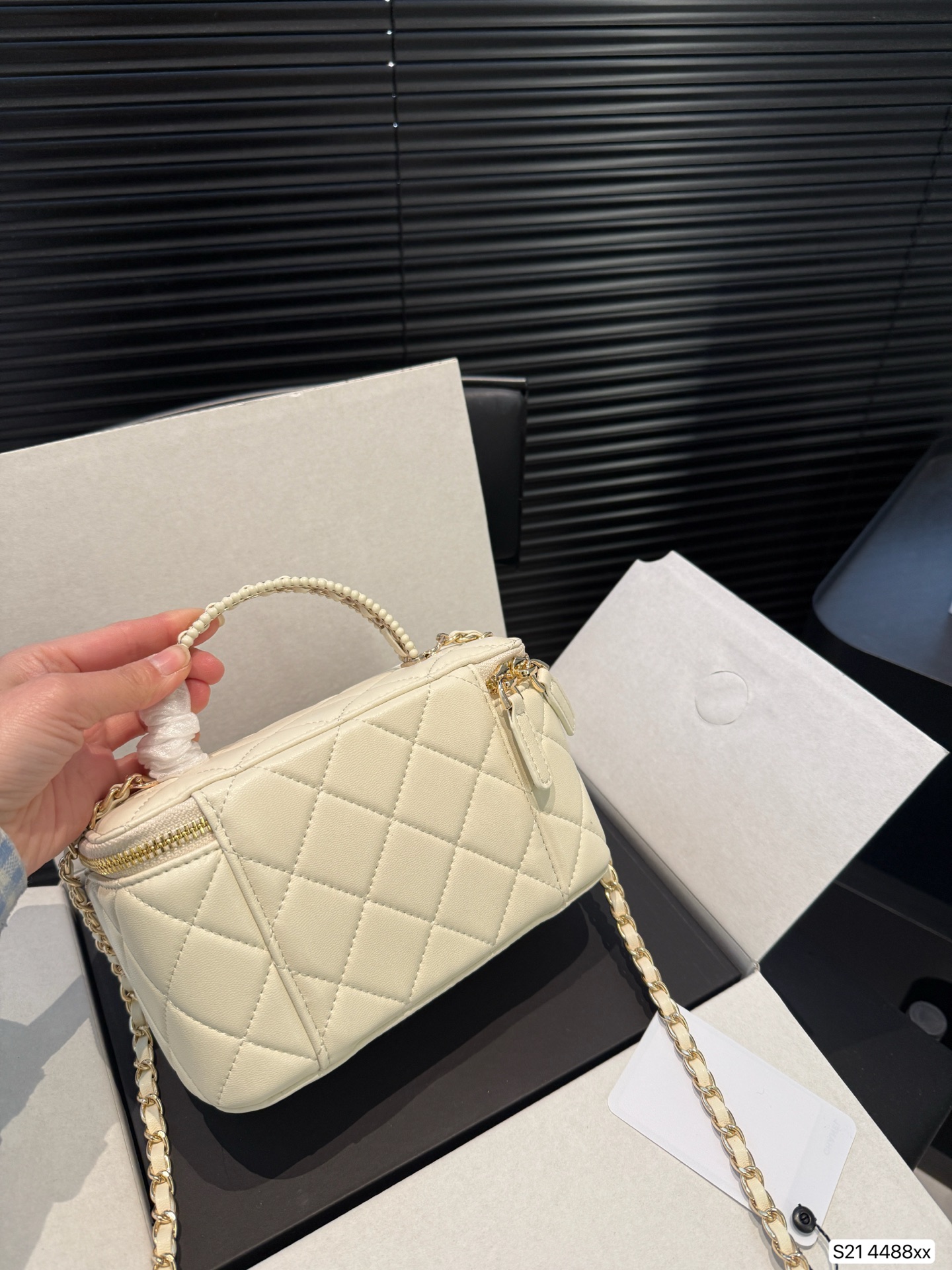 Chanel box cosmetic bag