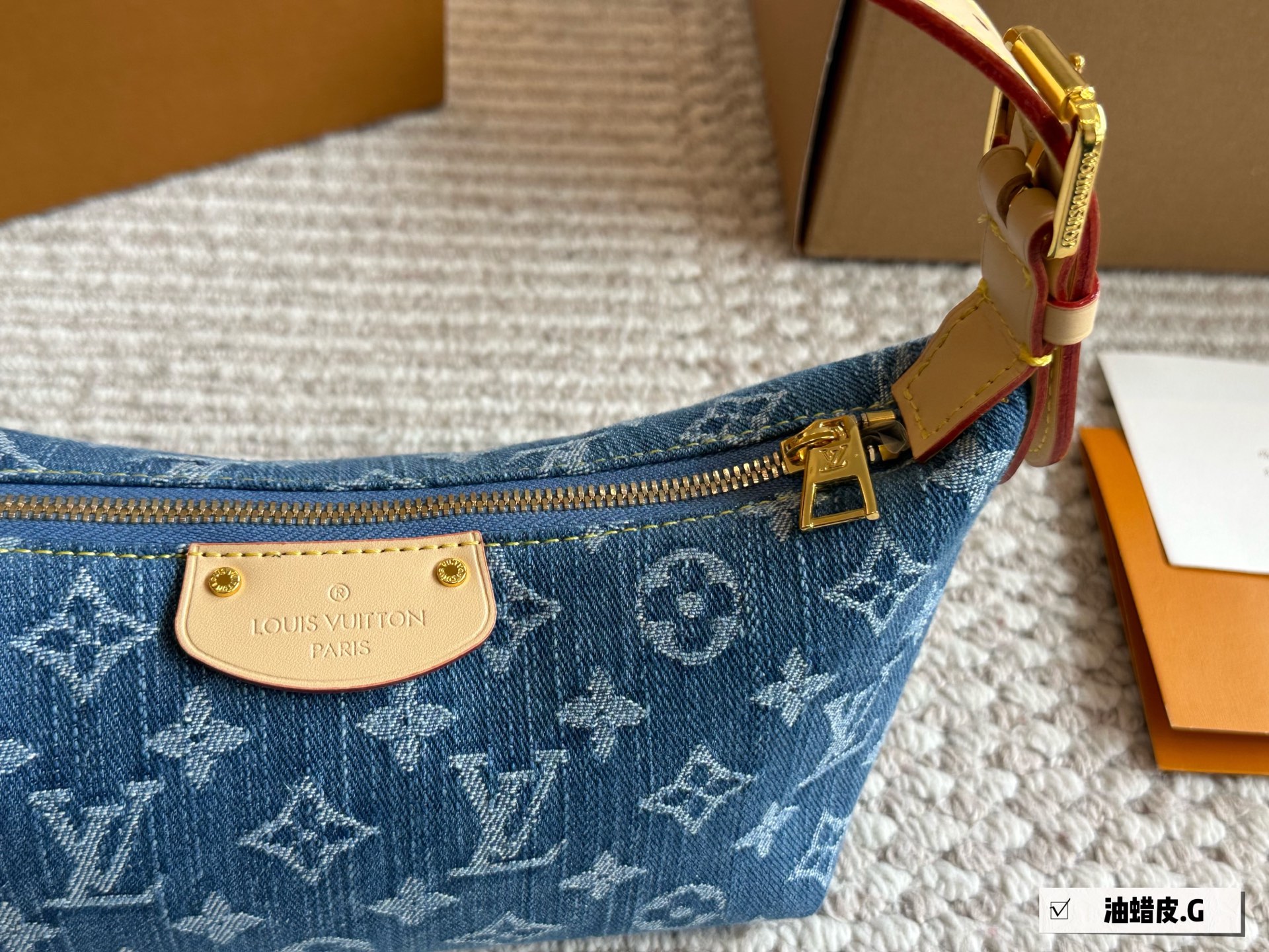 LV denim underarm bag
