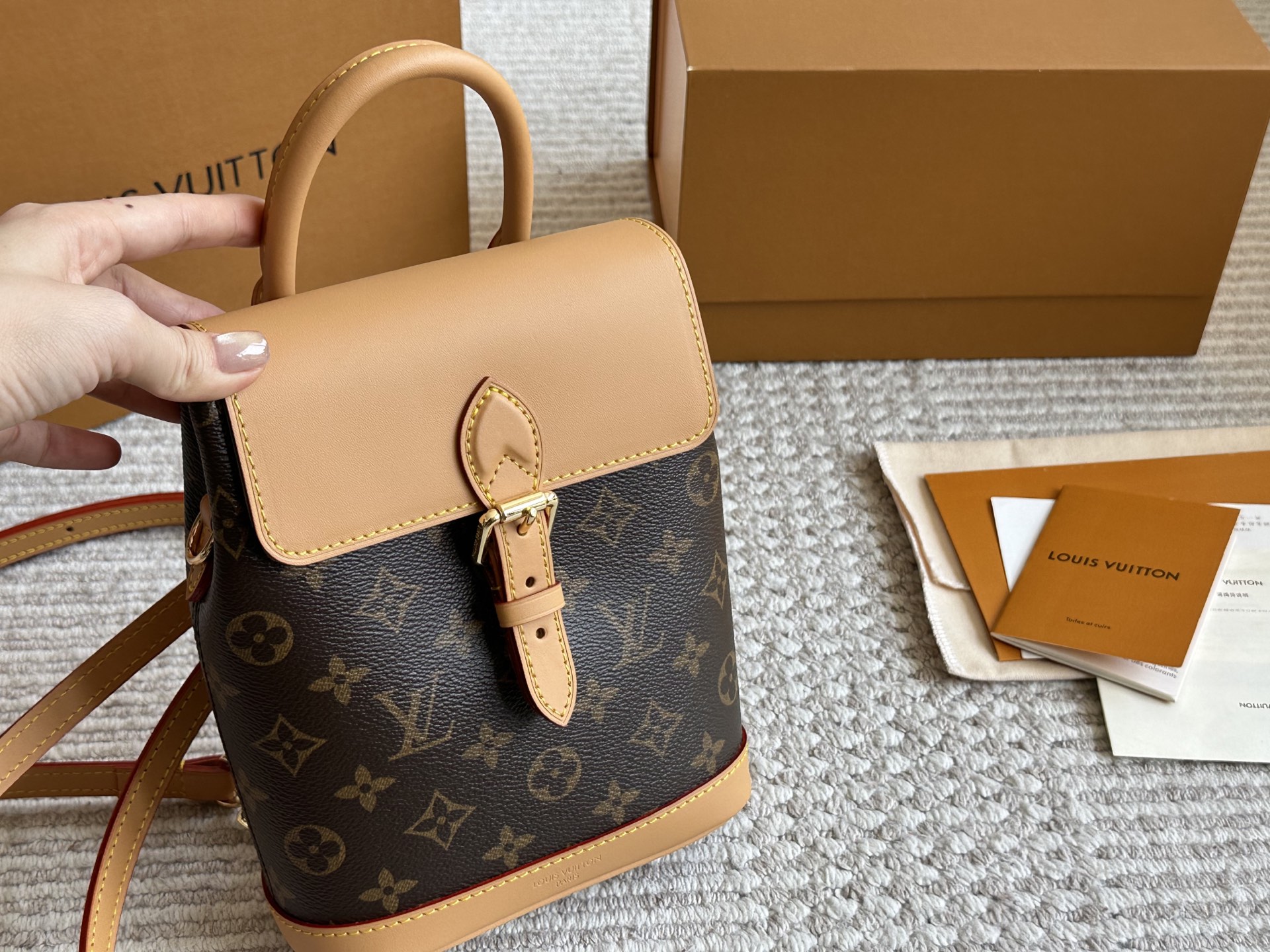 LV monogram shoulder crossbody backpack
