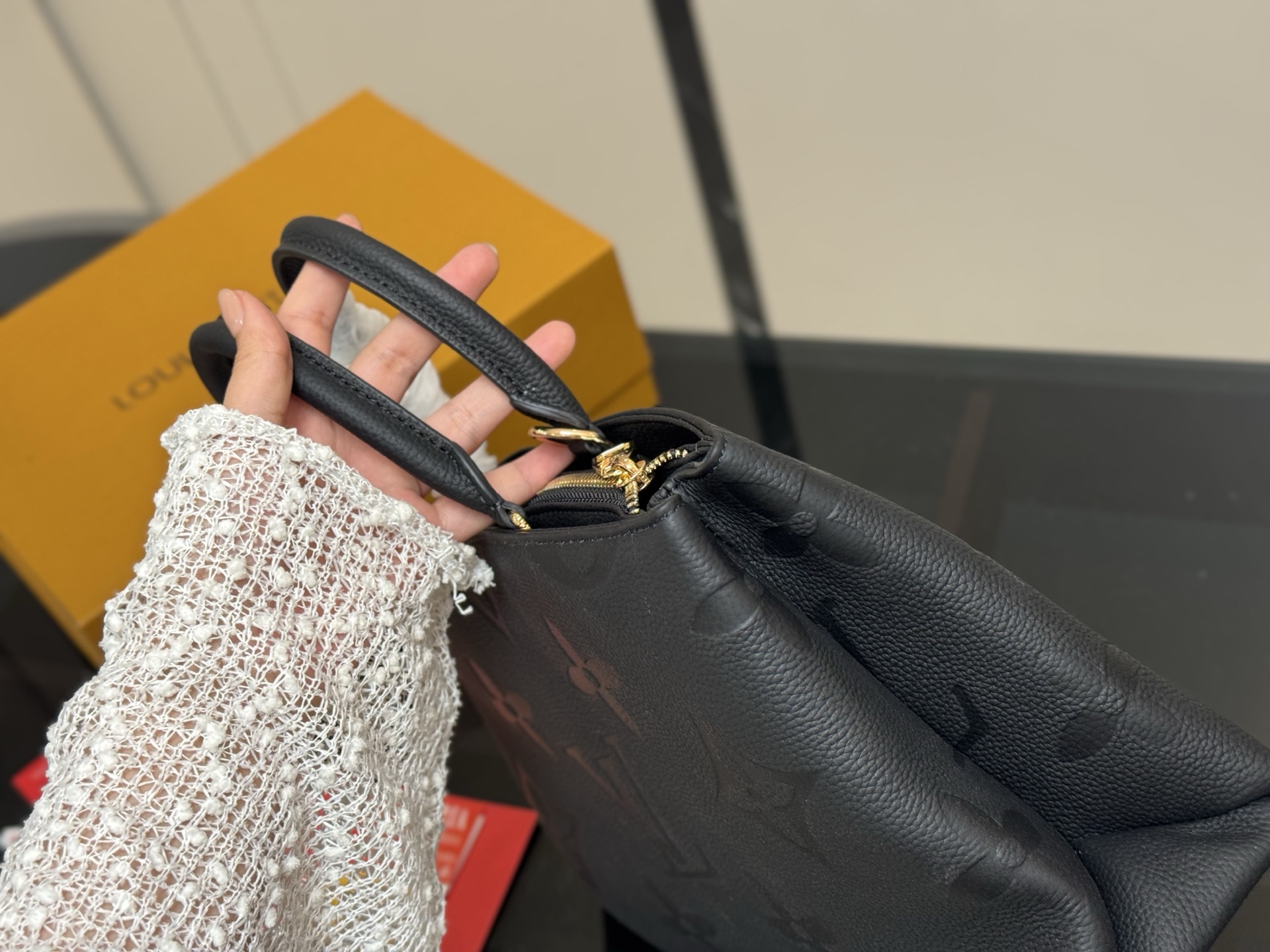 LV soft grain cowhide handbag shoulder bag