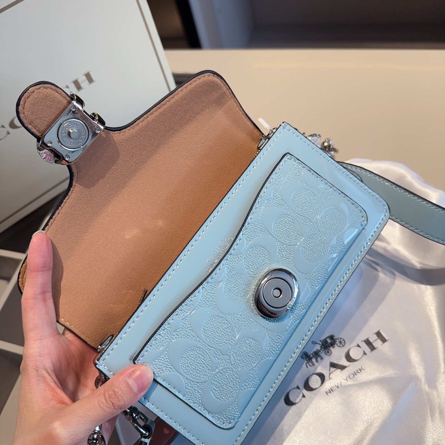 Coach's new patent leather embossed Dionysus bag tall version