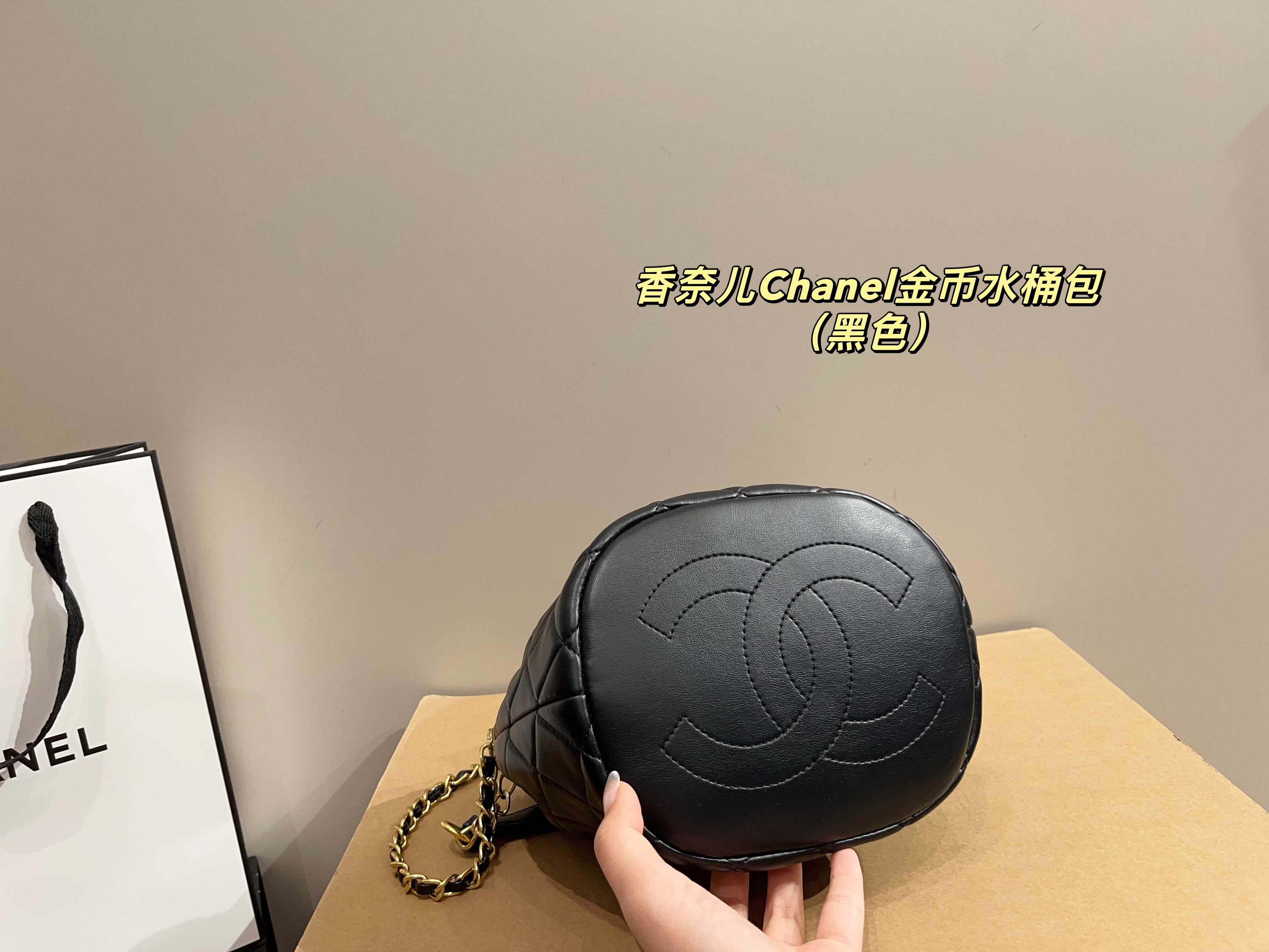 Chanel gold coin bucket bag