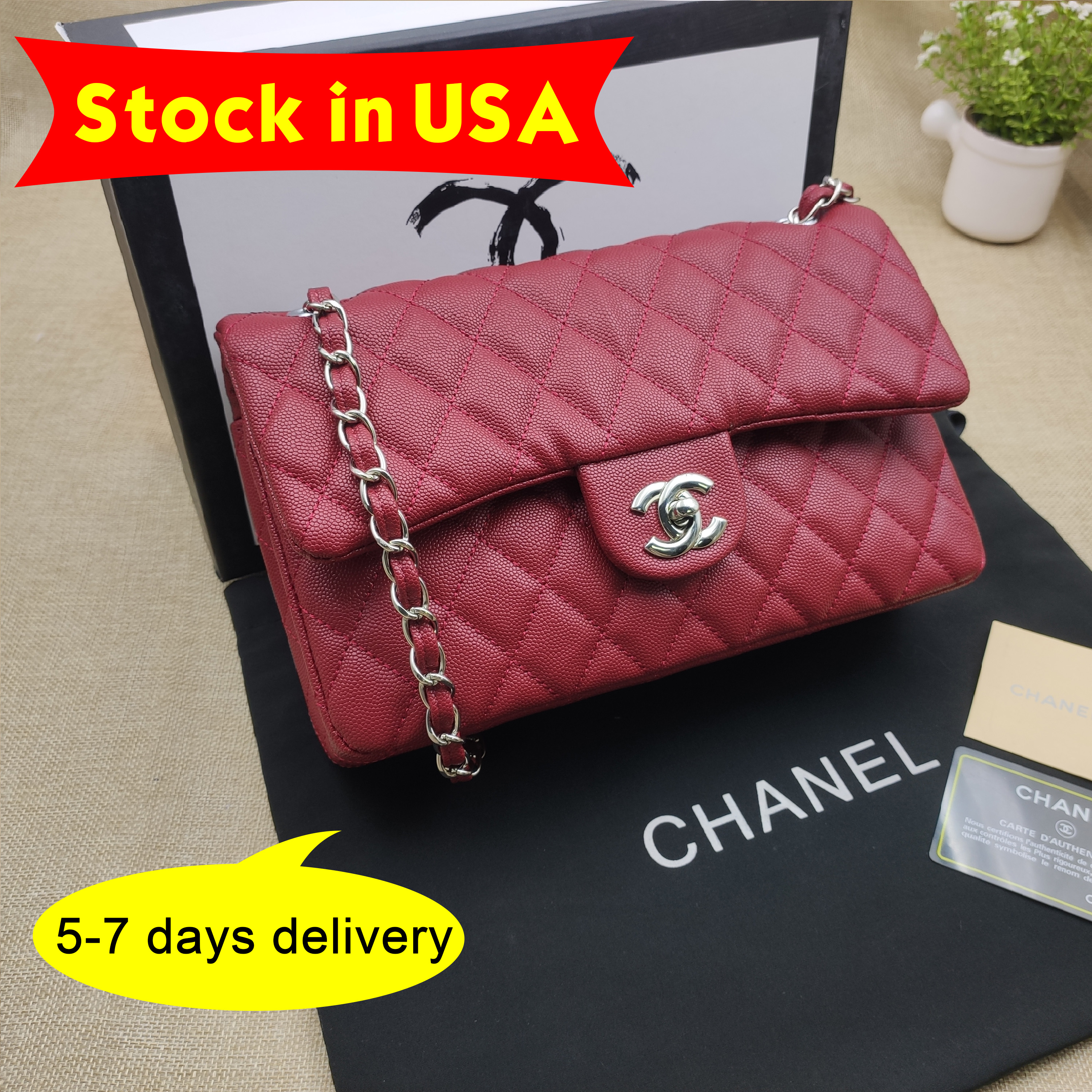 Stock in USA-NEW CHANEL HANDBAGS CHAIN BAG/CROSSBODY BAG