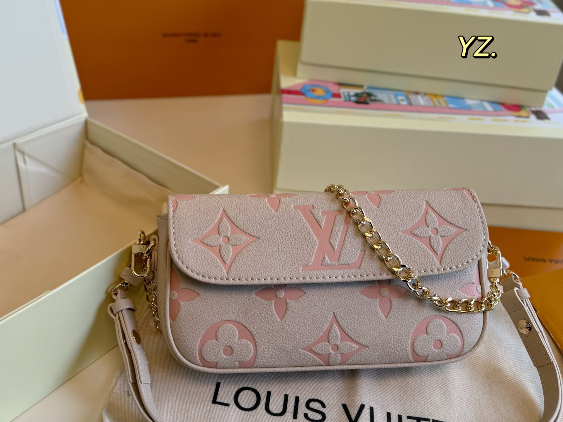 Louis Vuitton embossed mahjong bag armpit bag