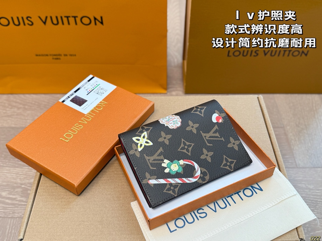 LV cherry passport holder