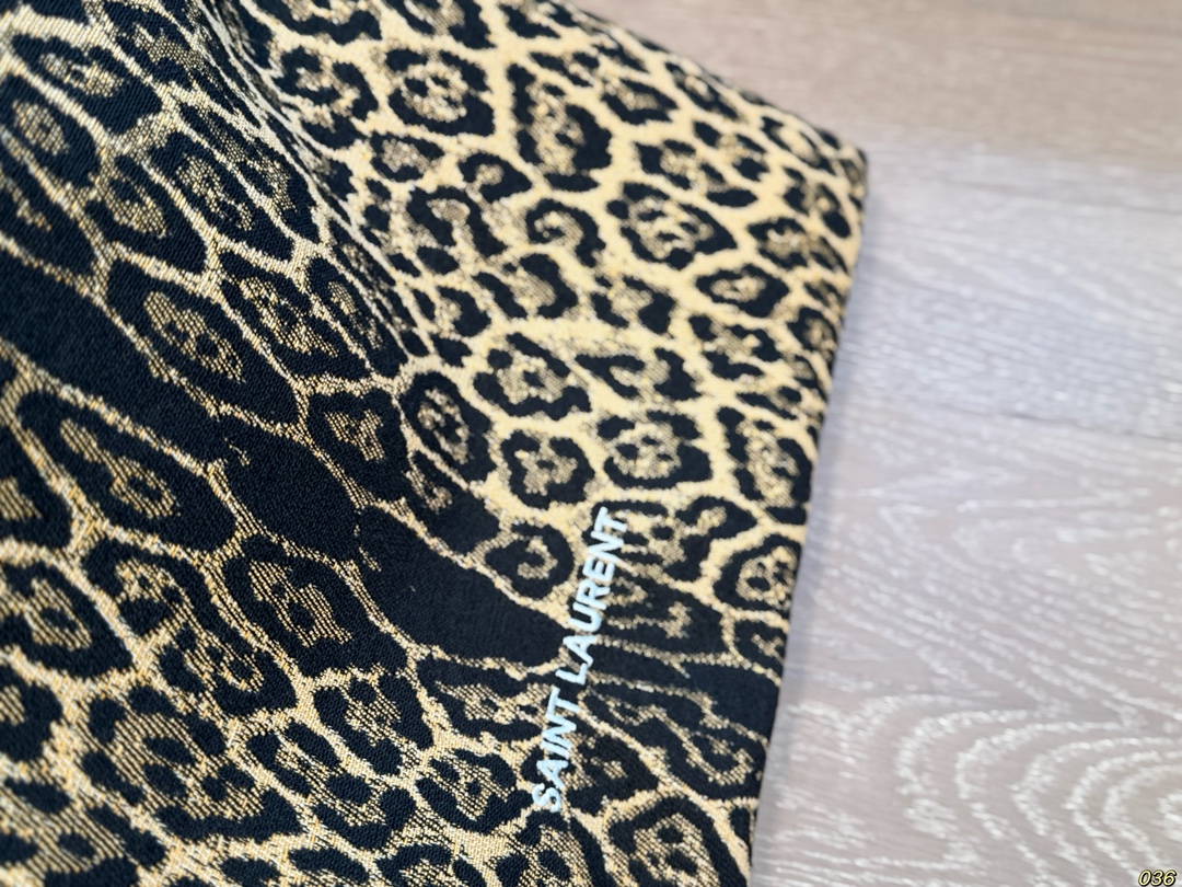 YSL leopard print tote bag