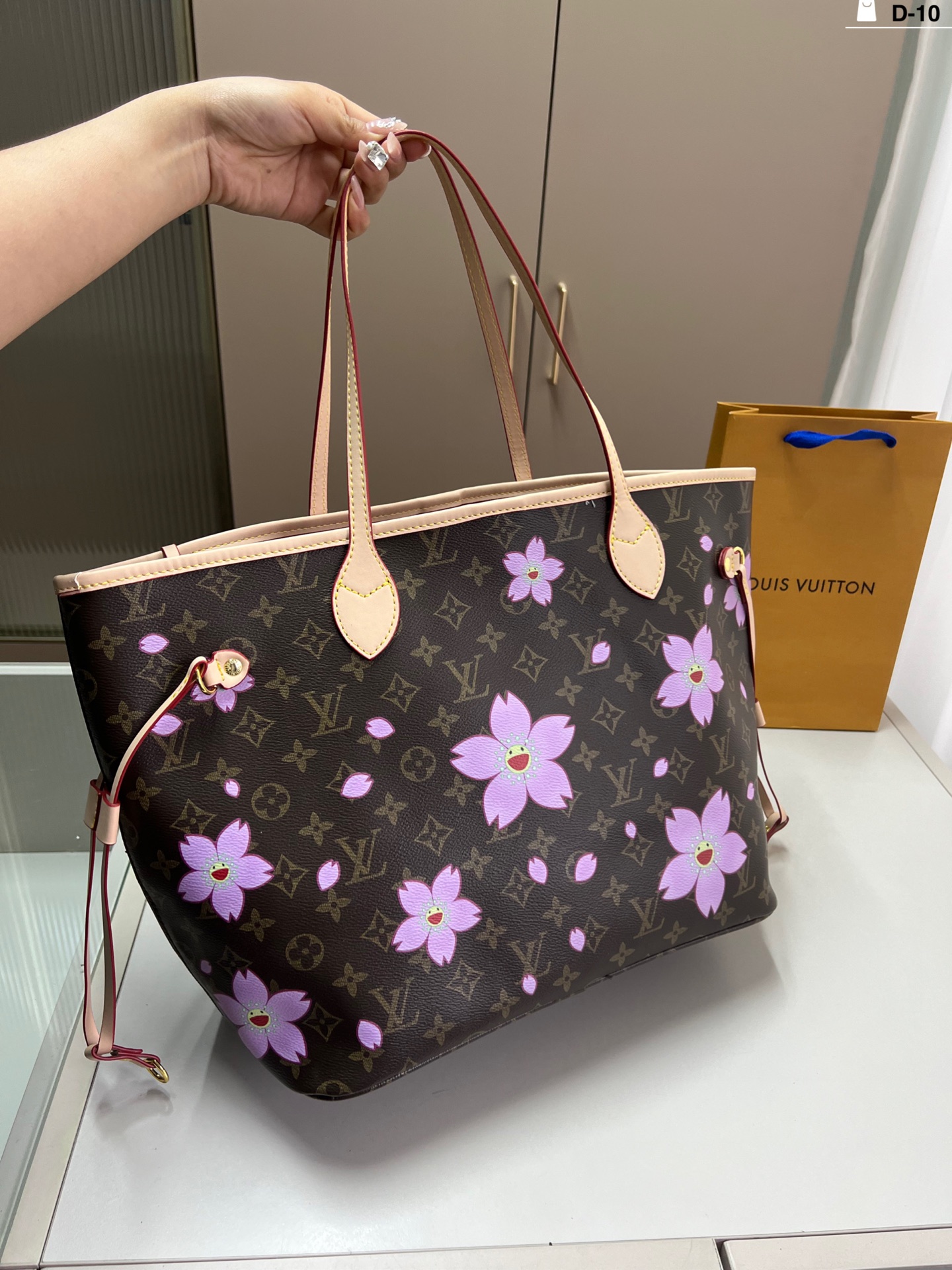 LV Takashi Murakami collaboration Cherry Blossom Tote bag