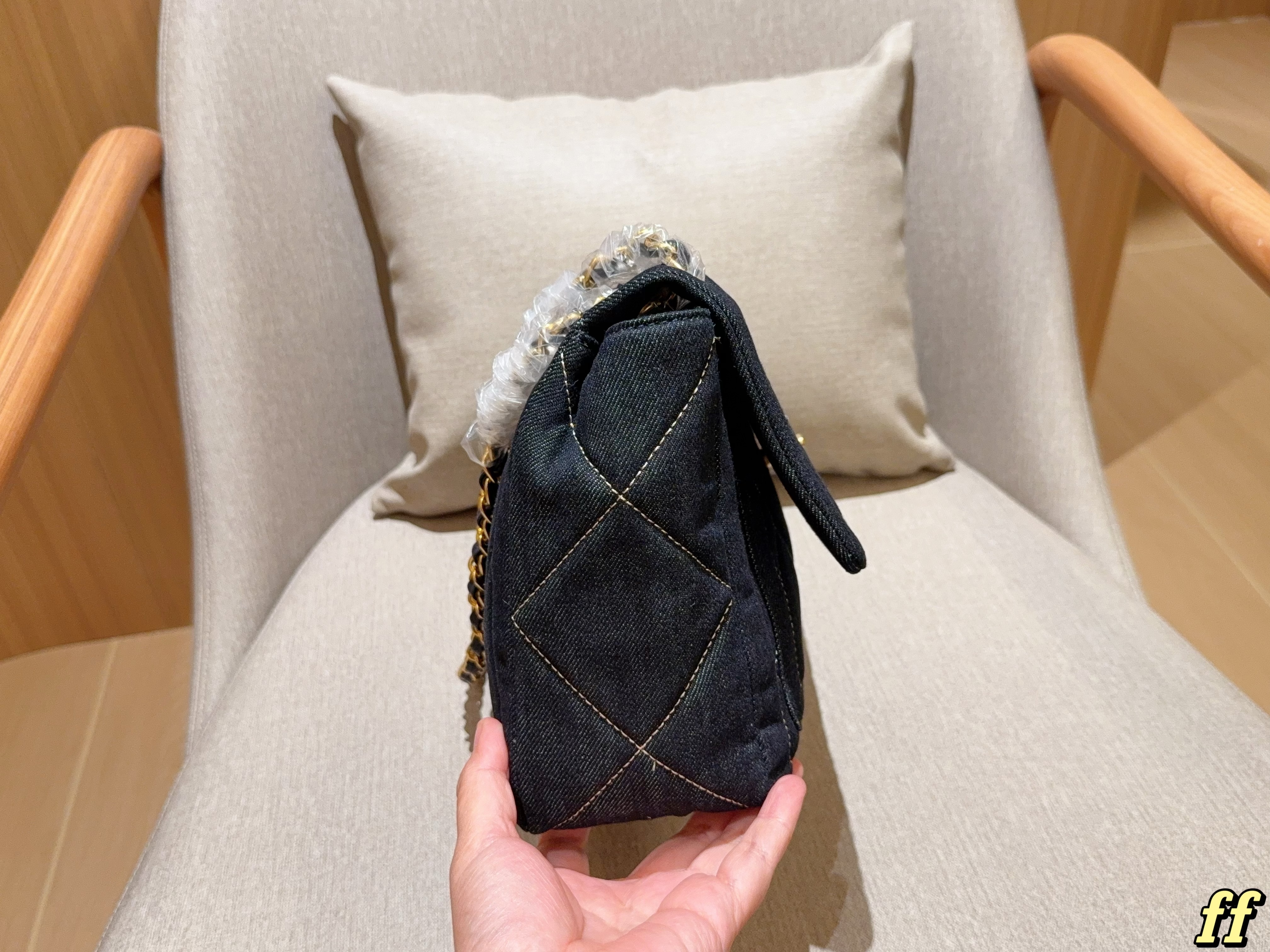 Chanel denim chain bag