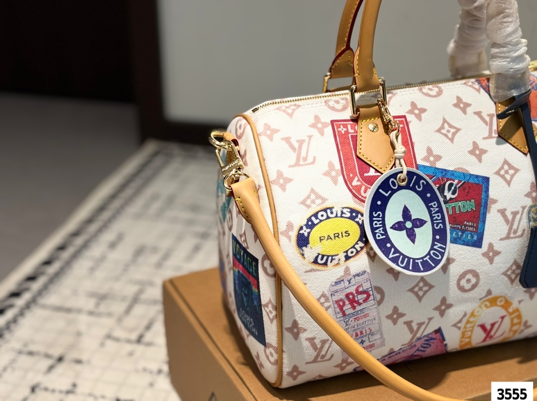 LV Speedy Spring Limited Edition graffiti pillow bag