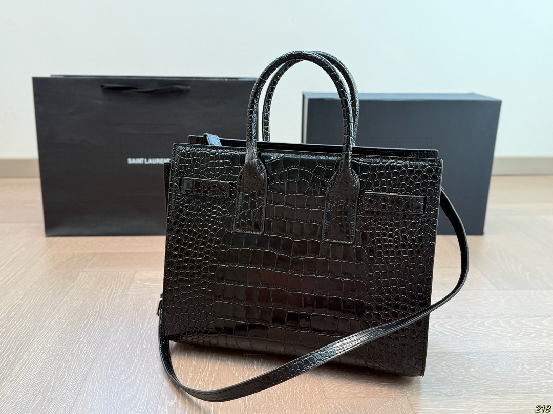 YSL crocodile print organ bag