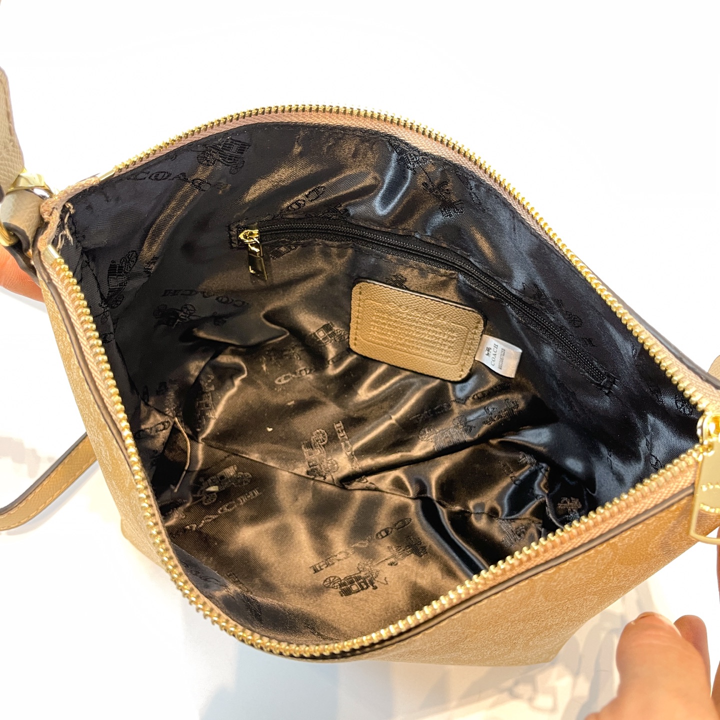 Coach Crescent Underarm Bag Crossbody Handbag Presbyopic Zipper Women's Bag