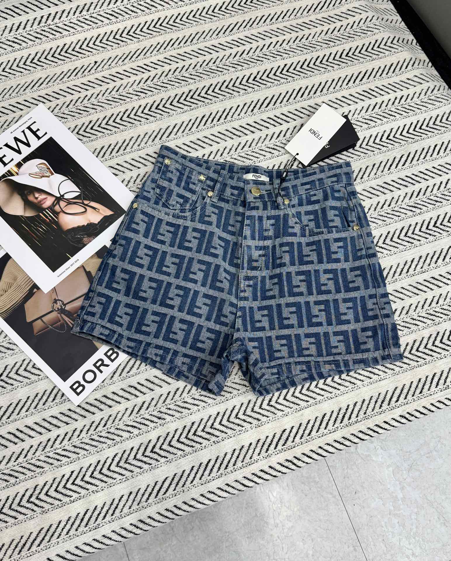 Fendi double F denim shorts