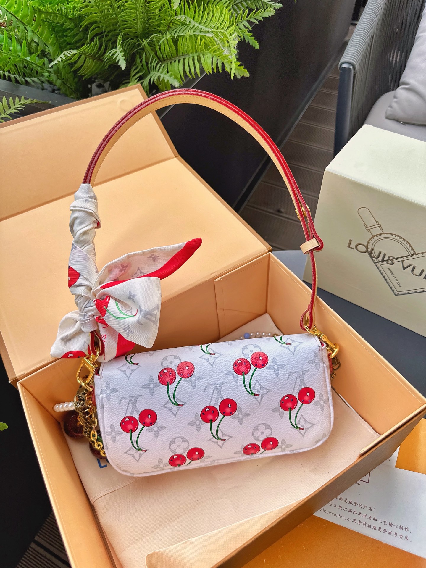 LV ivy woc cherry bag