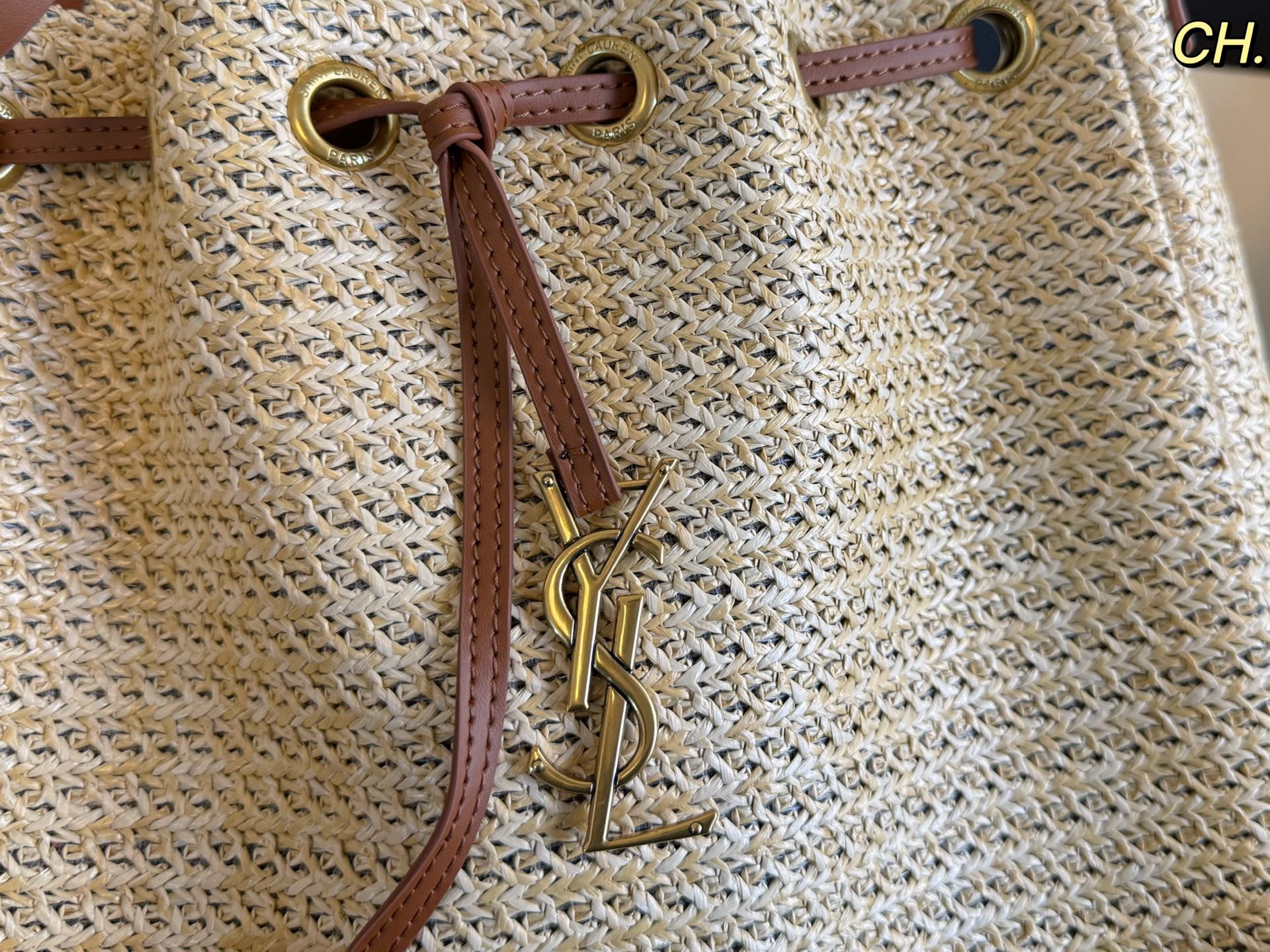 YSL straw woven summer mother's armpit bag