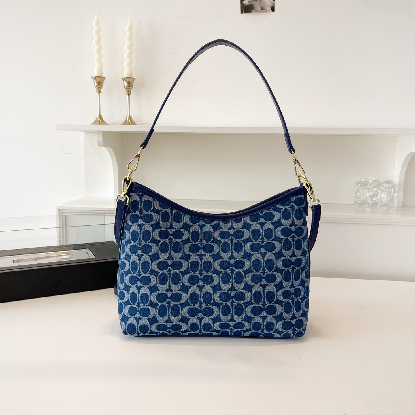 Coach Fabric Shoulder Crossbody Tote Hobo Bag