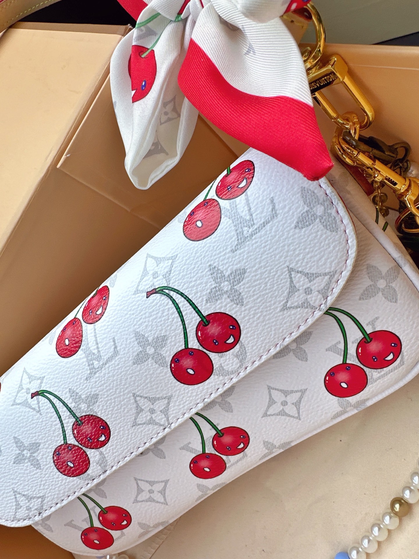 LV ivy woc cherry bag