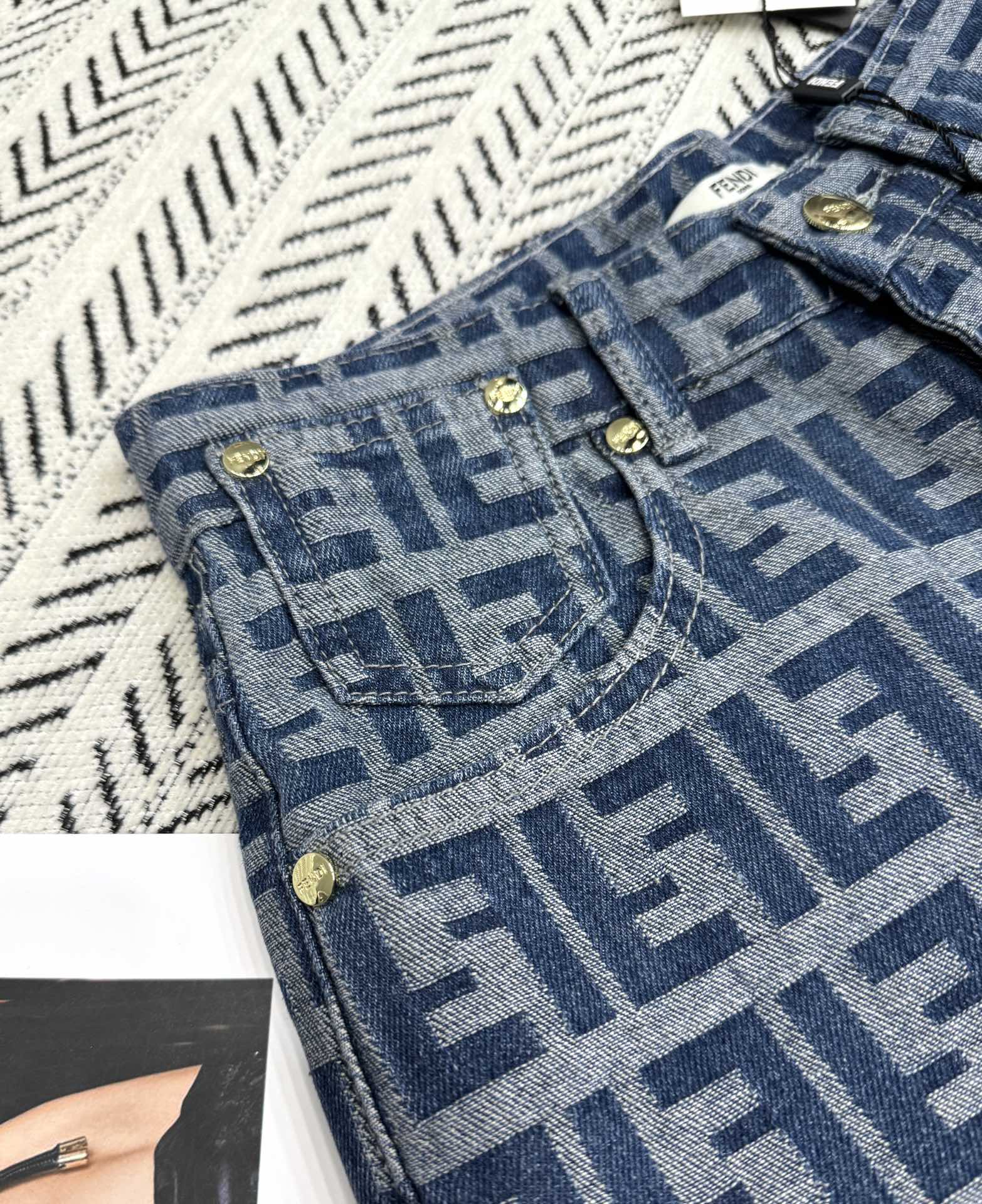 Fendi double F denim shorts