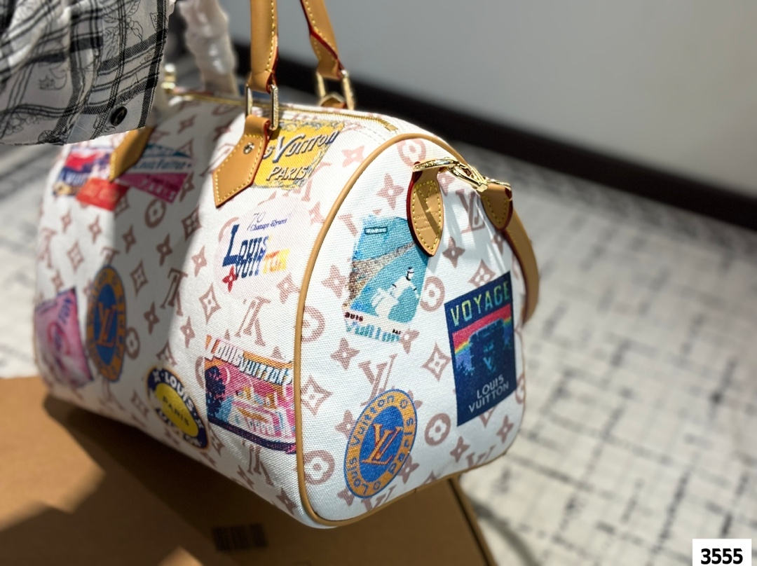 LV Speedy Spring Limited Edition graffiti pillow bag