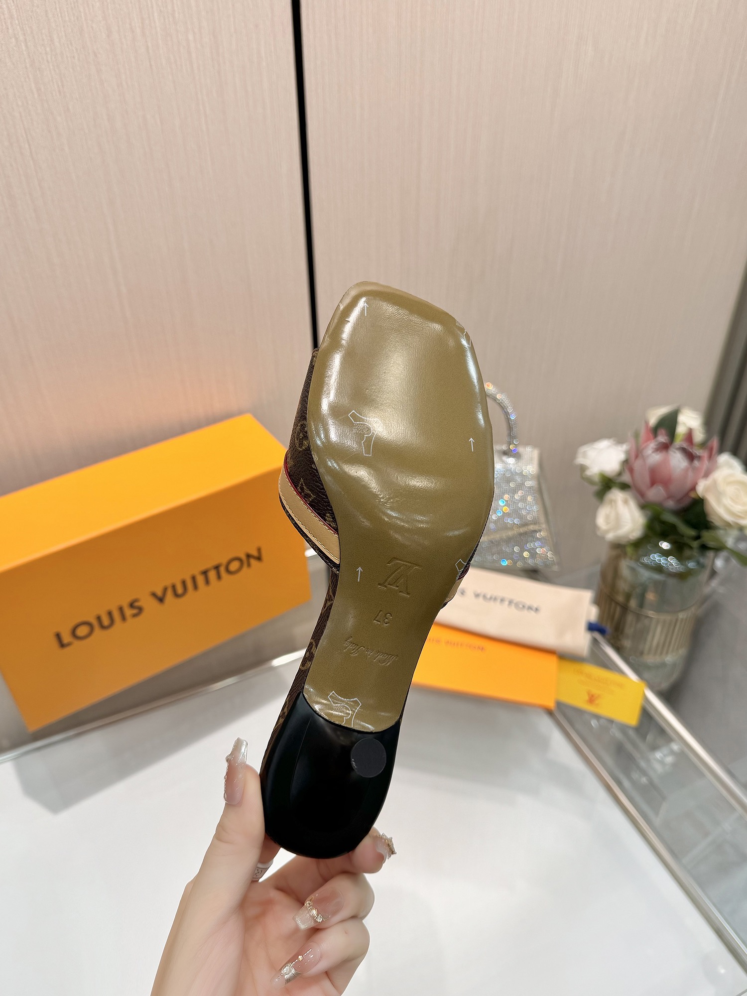 LV cherry high heels