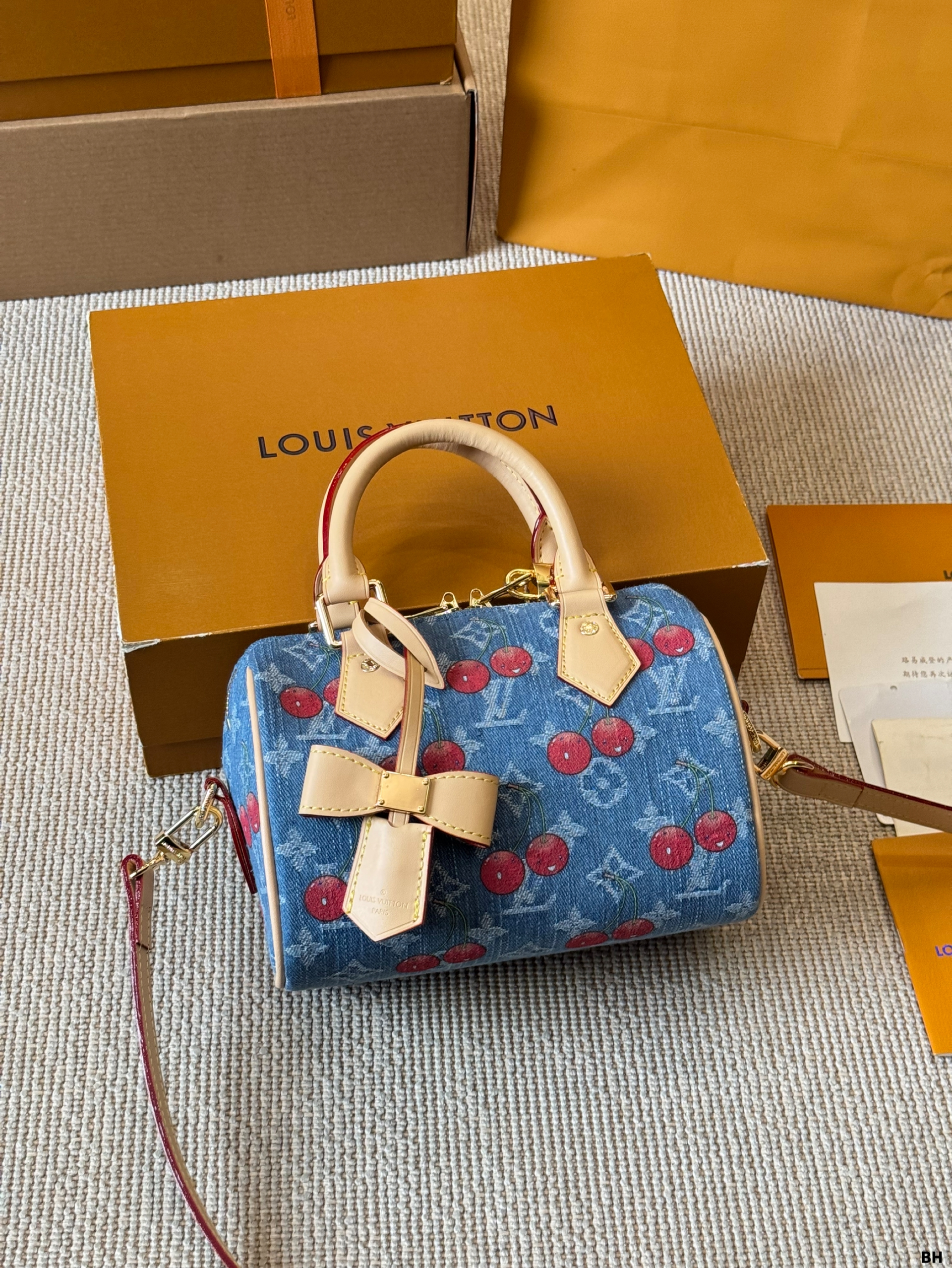 Lv Speedy 20 Cherry Print pillow bag