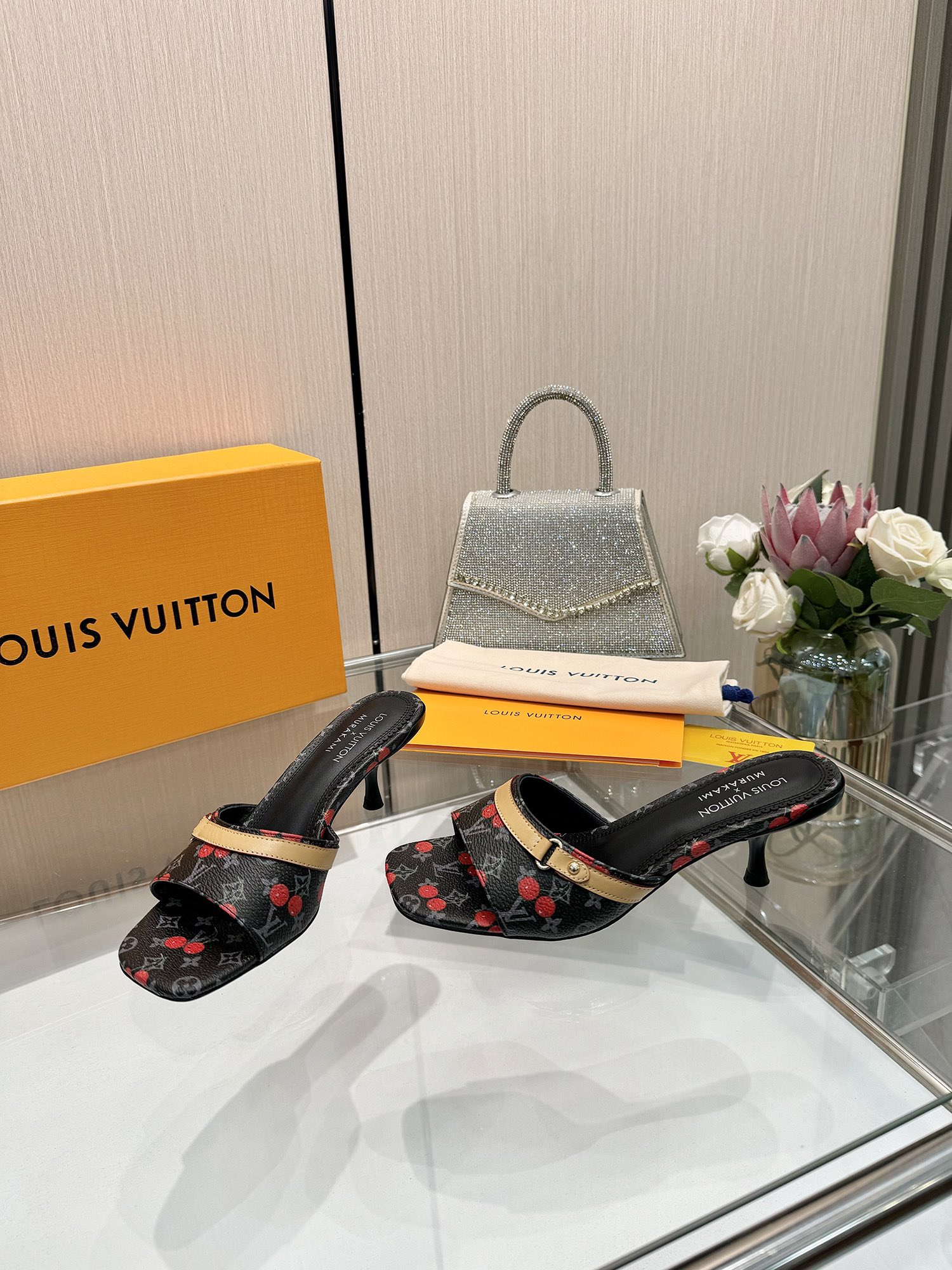 LV cherry high heels