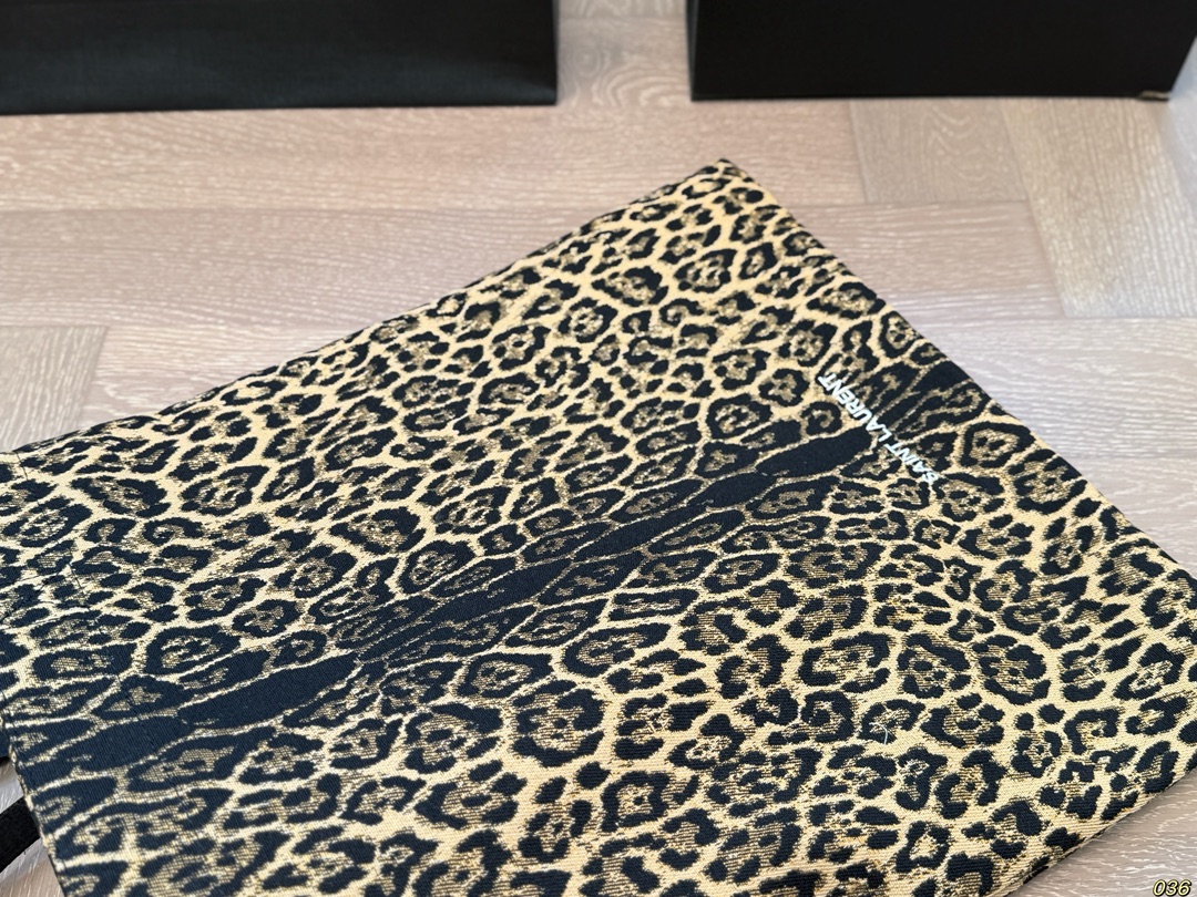 YSL leopard print tote bag