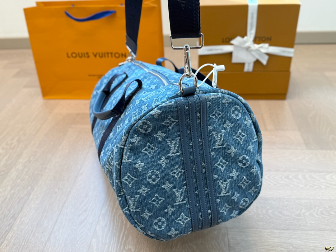 LV new denim travel bag