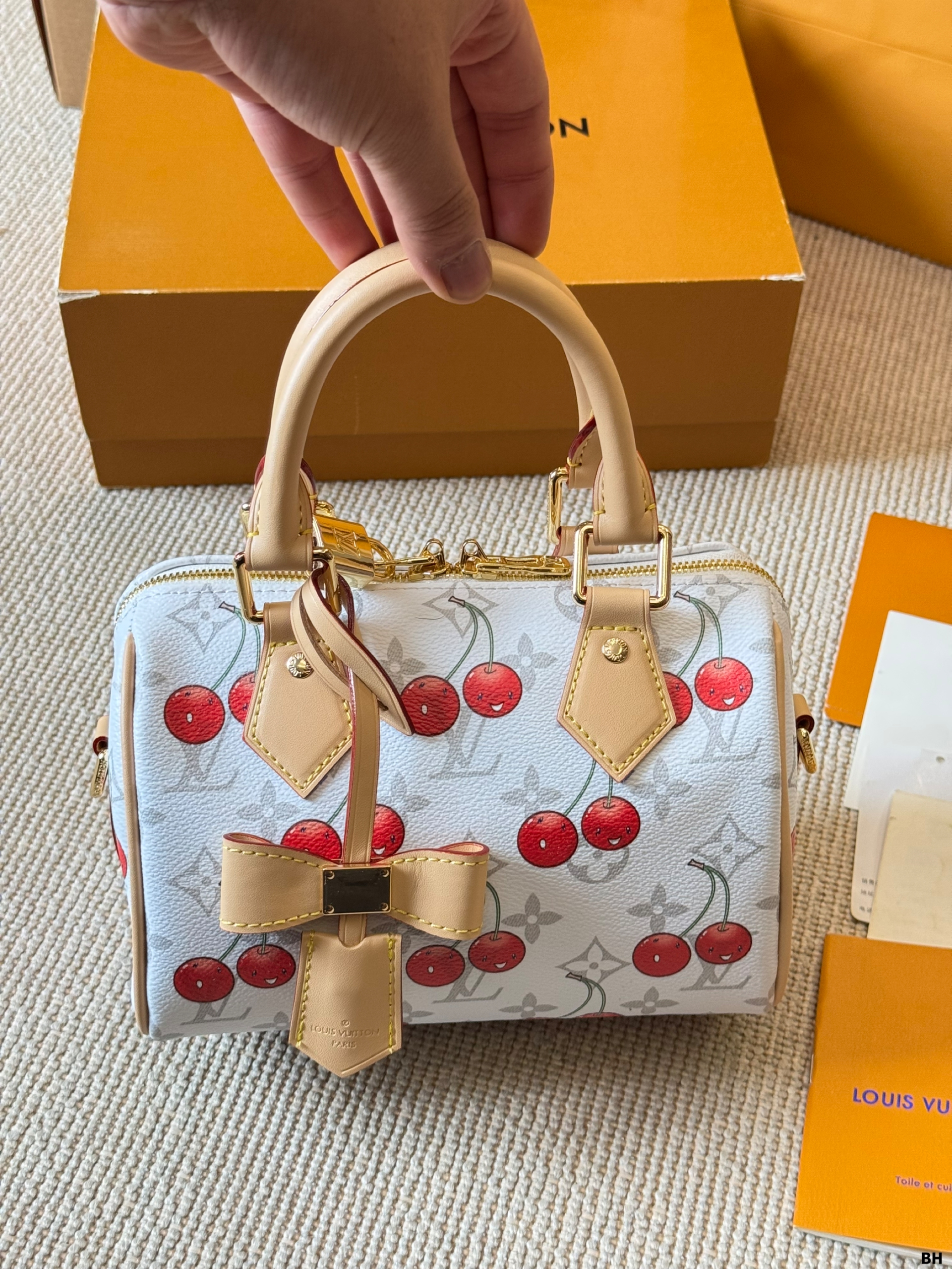 Lv Speedy 20 Cherry Print pillow bag
